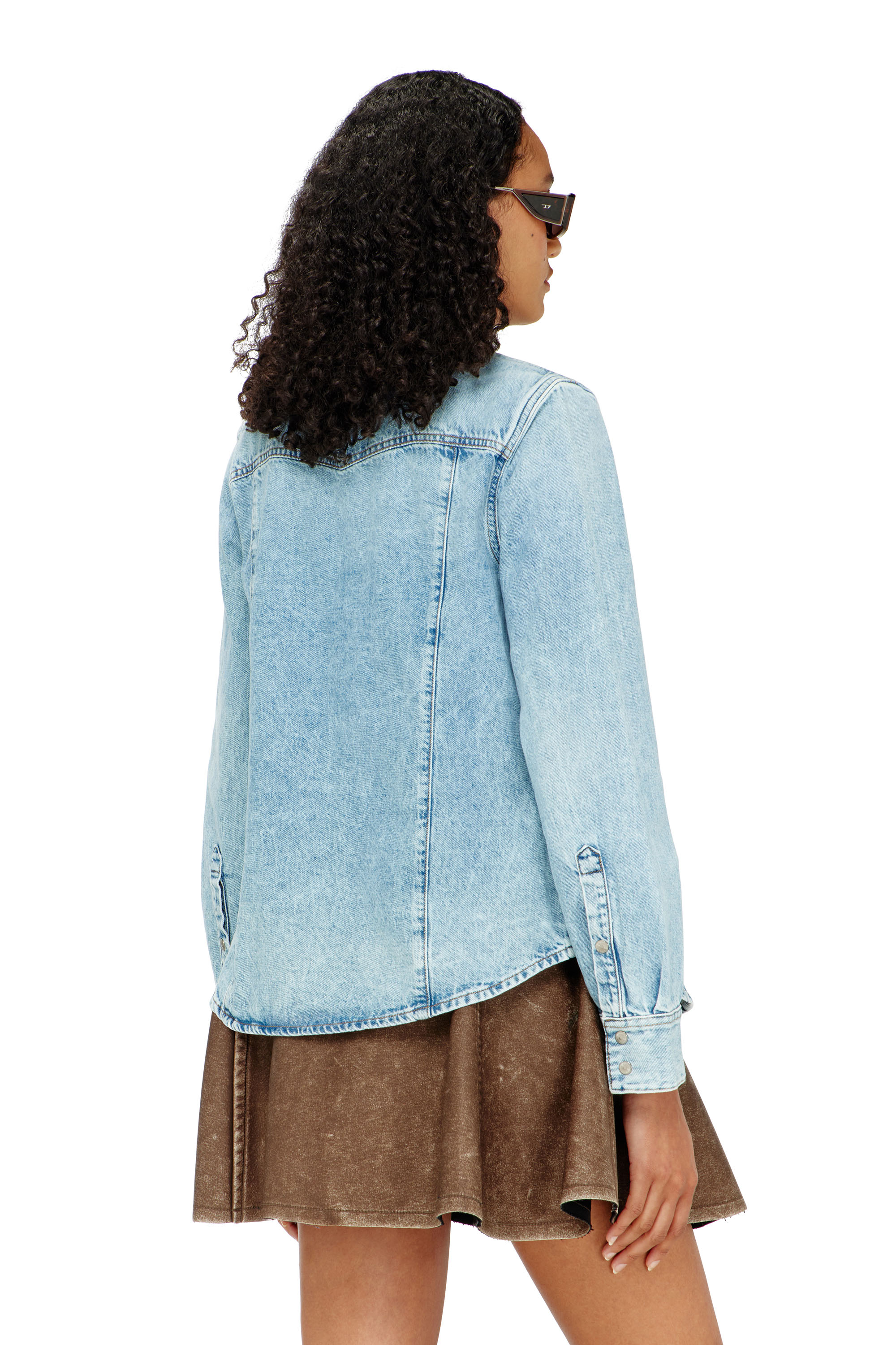 Diesel - DE-WAVES, Camicia Western in denim Donna in Blu - 4