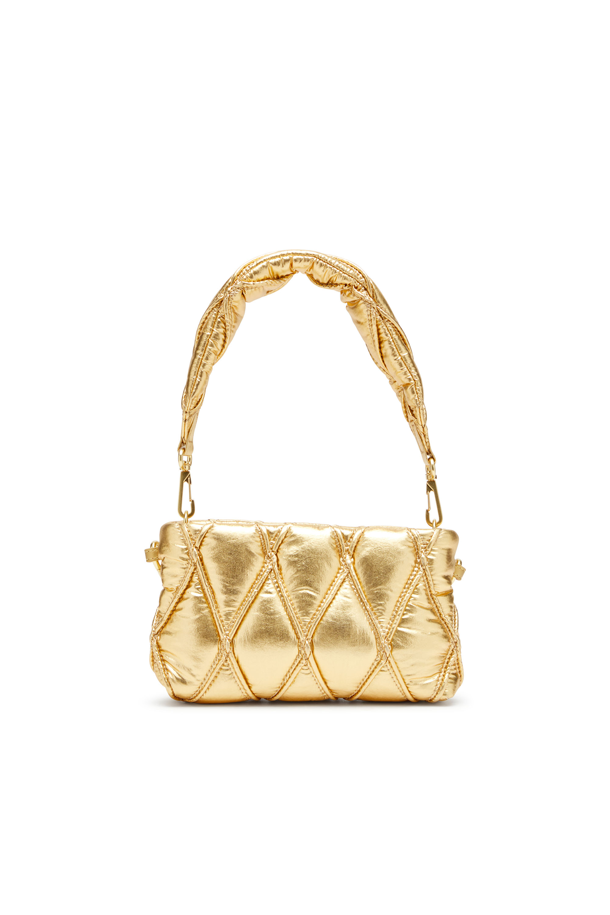 Diesel - CHARM-D POUCH, Damen Portemonnaie-Tasche aus gestepptem Metallic-Nylon in Gold - 2