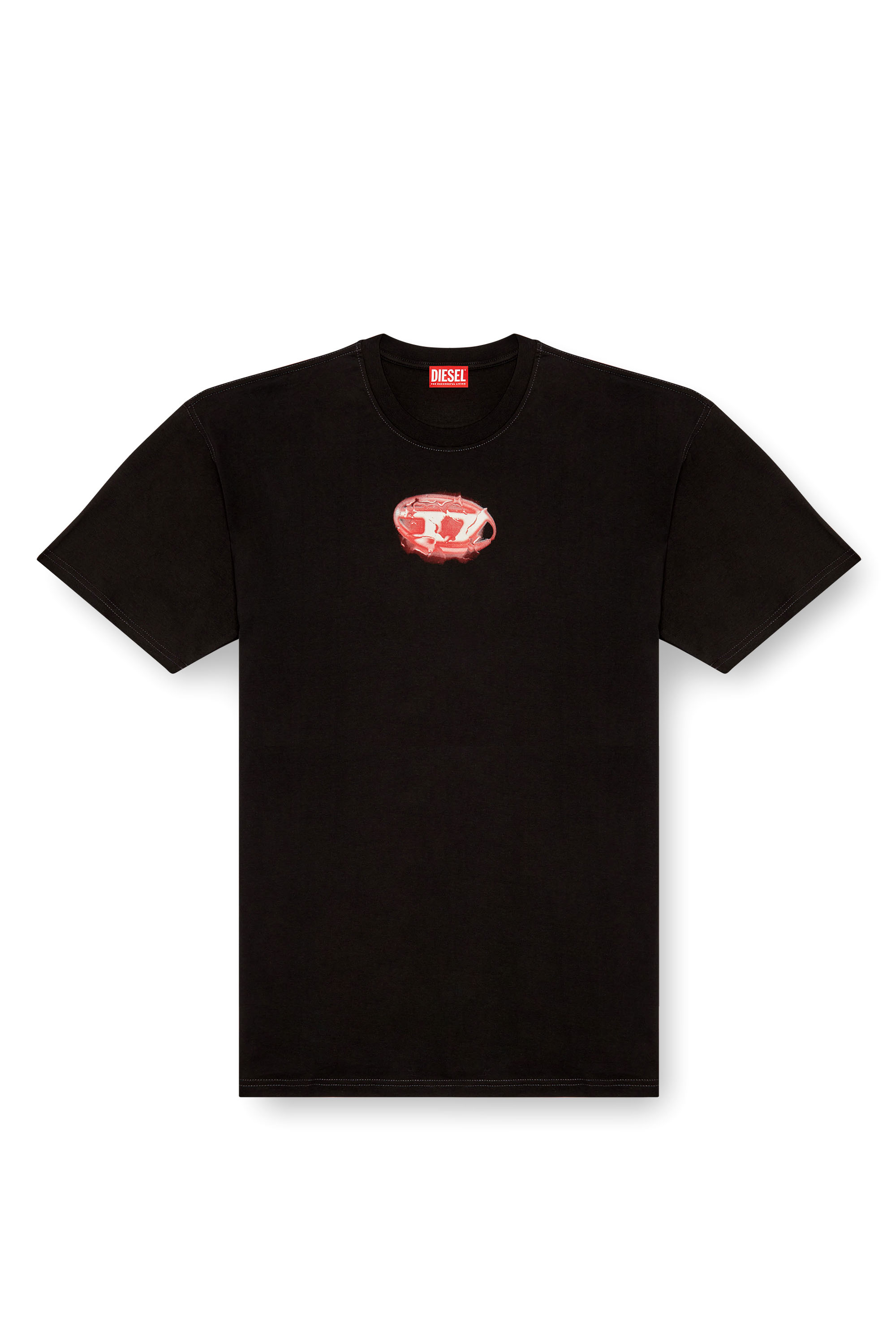 Diesel - T-BOXT-K3, Homme T-shirt avec logo effet lumineux in Noir - Image 3