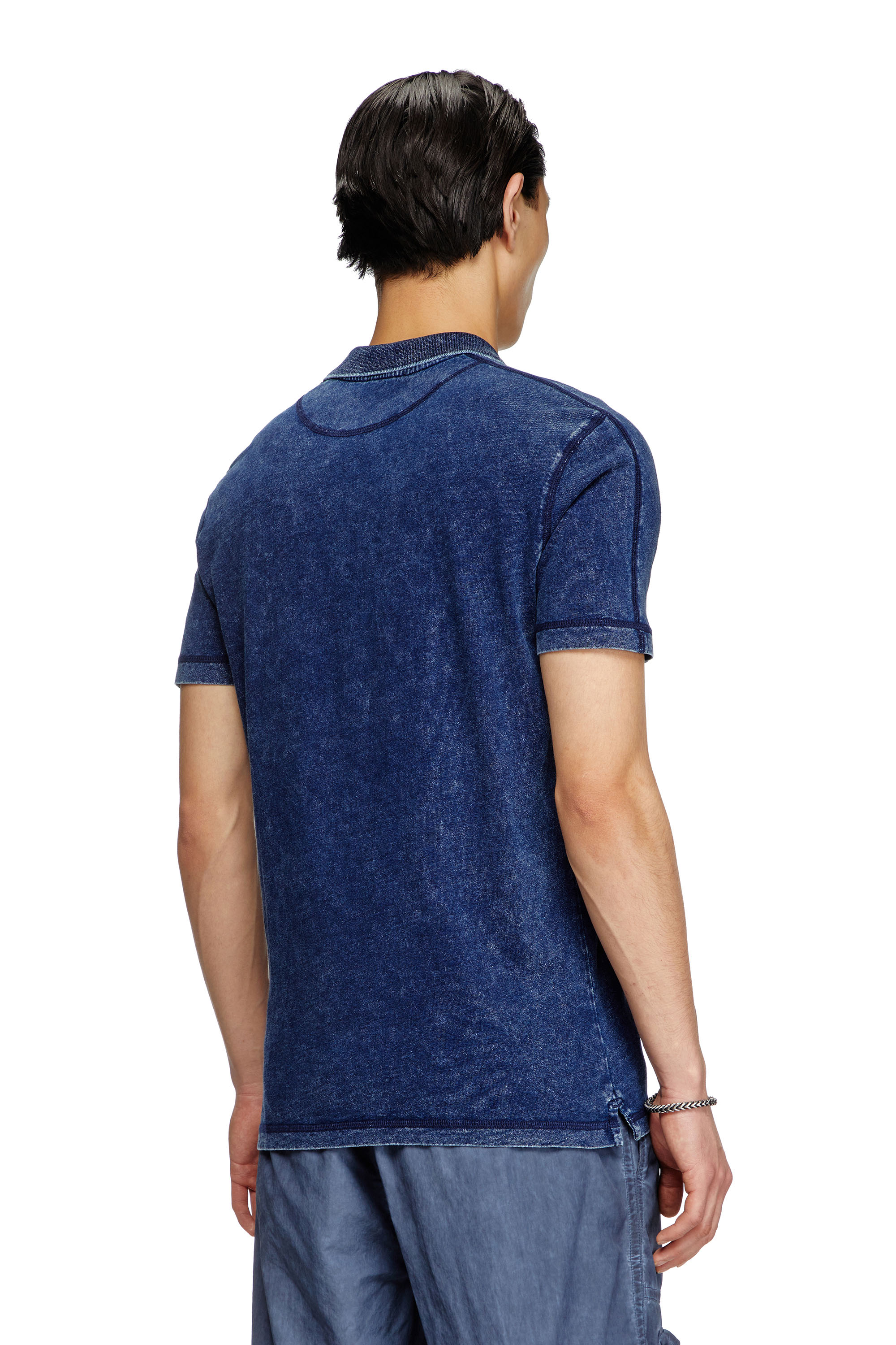 Diesel - T-SWIND-R1, Polo effetto denim Uomo in Blu - 4