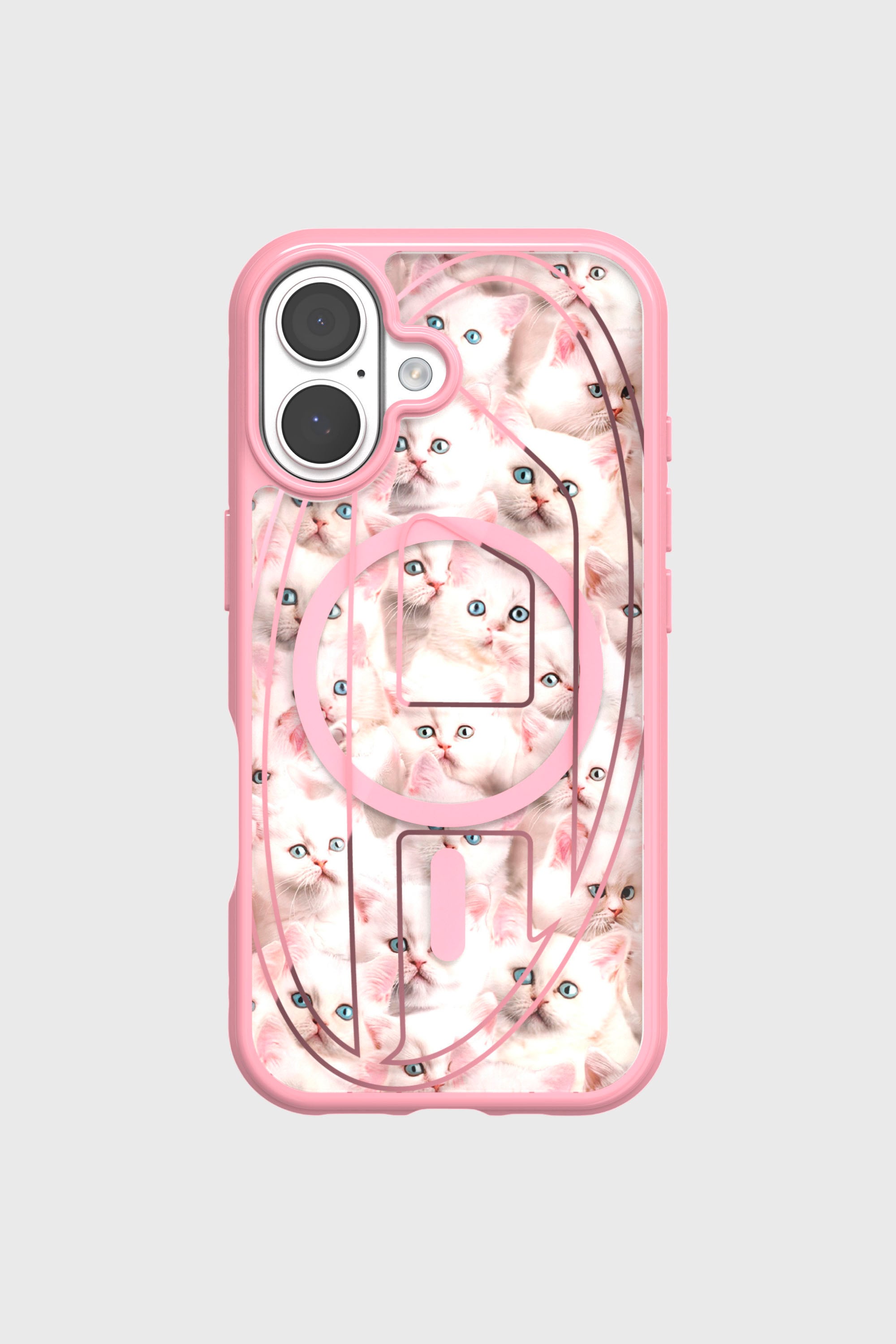 Diesel - 60423 AOP CASE, &Eacute;tui Oval D Cats avec Magsafe pour iPhone 17 Mixte in Rose - 2