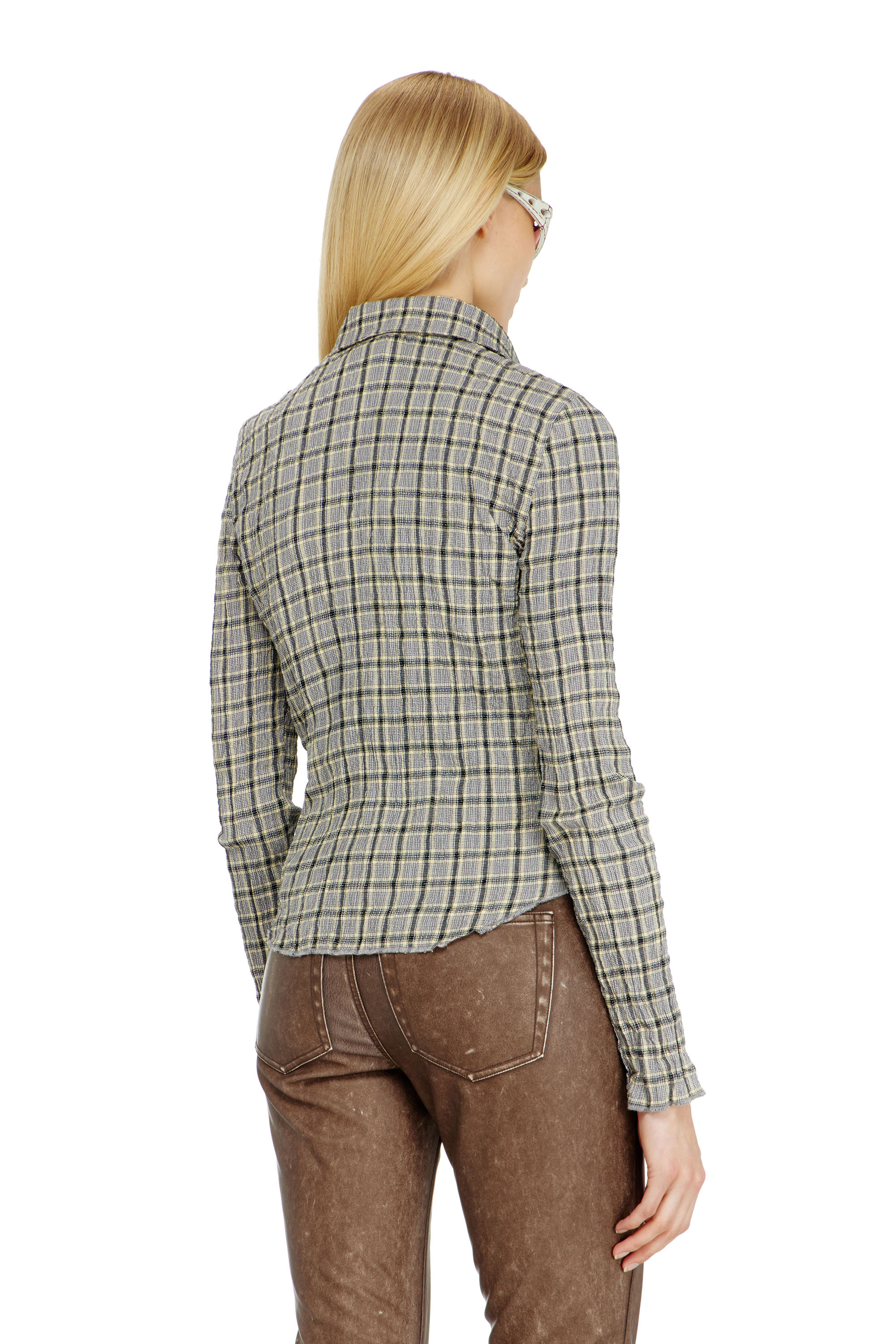 Diesel - C-ARRILON, Camicia a quadri effetto seersucker Donna in ToBeDefined - 4