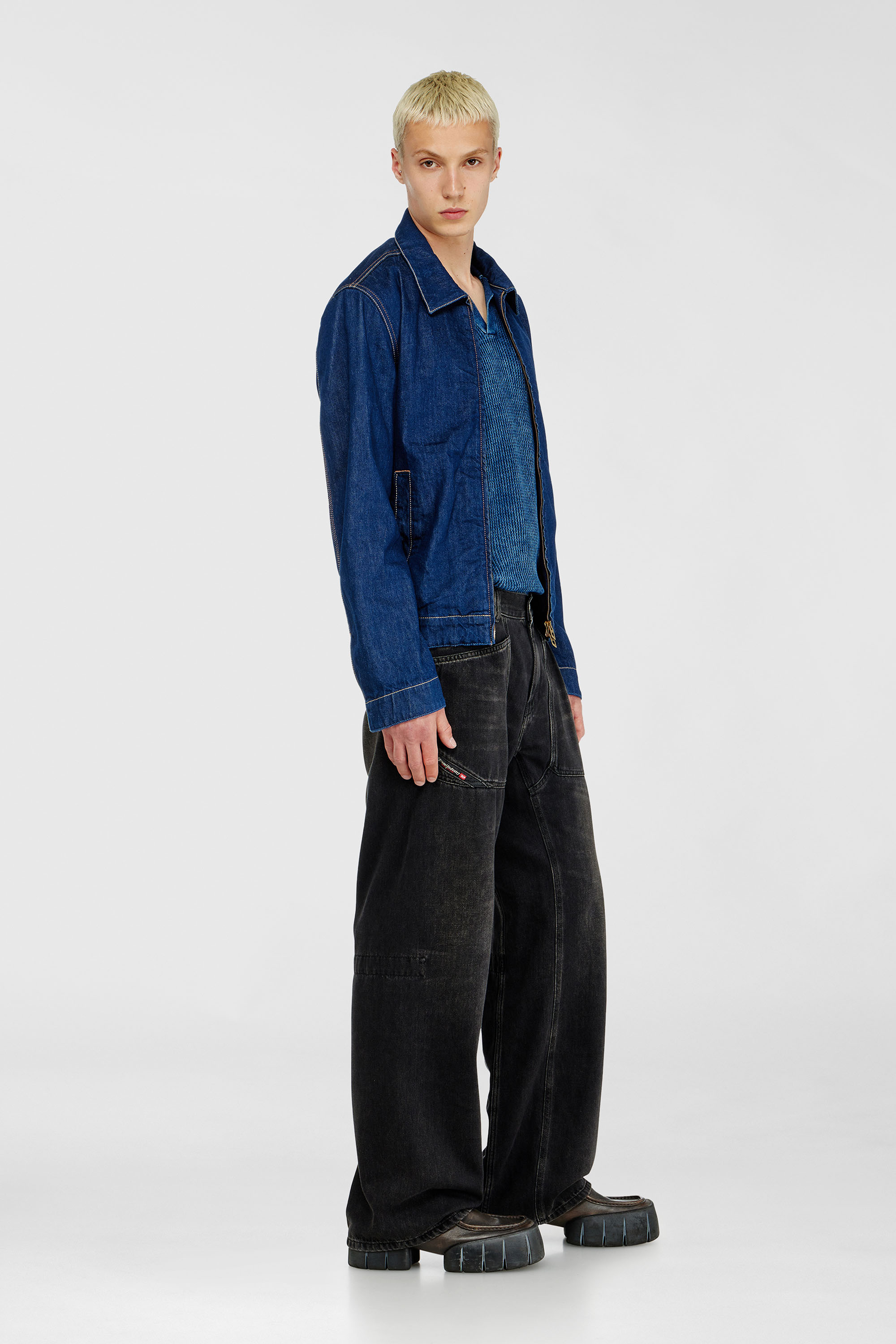 Diesel - Relaxed Jeans D-Zeta 09J96 Homme, Noir/Gris fonc&eacute; - Image 2