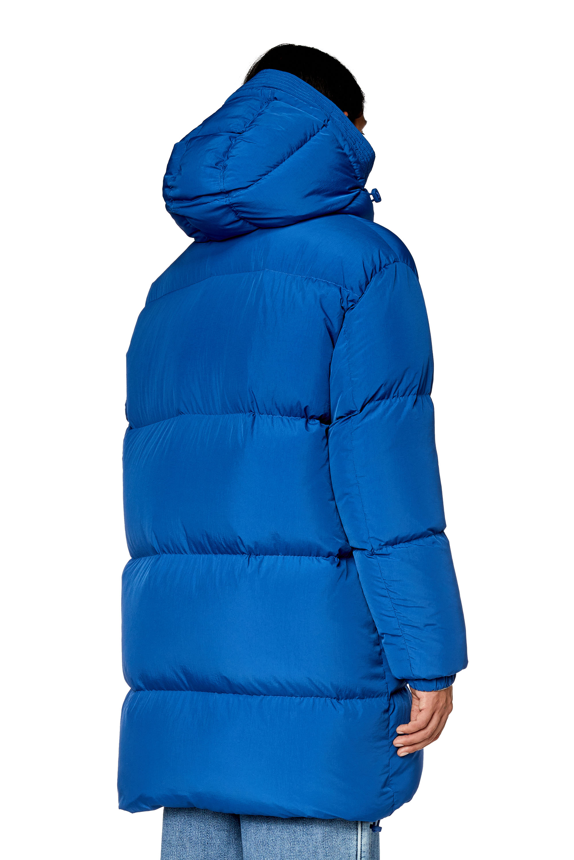 Diesel - W-ROLFYS-LONG, Manteau en duvet avec traitement ViralOff® Homme in Bleu - 4