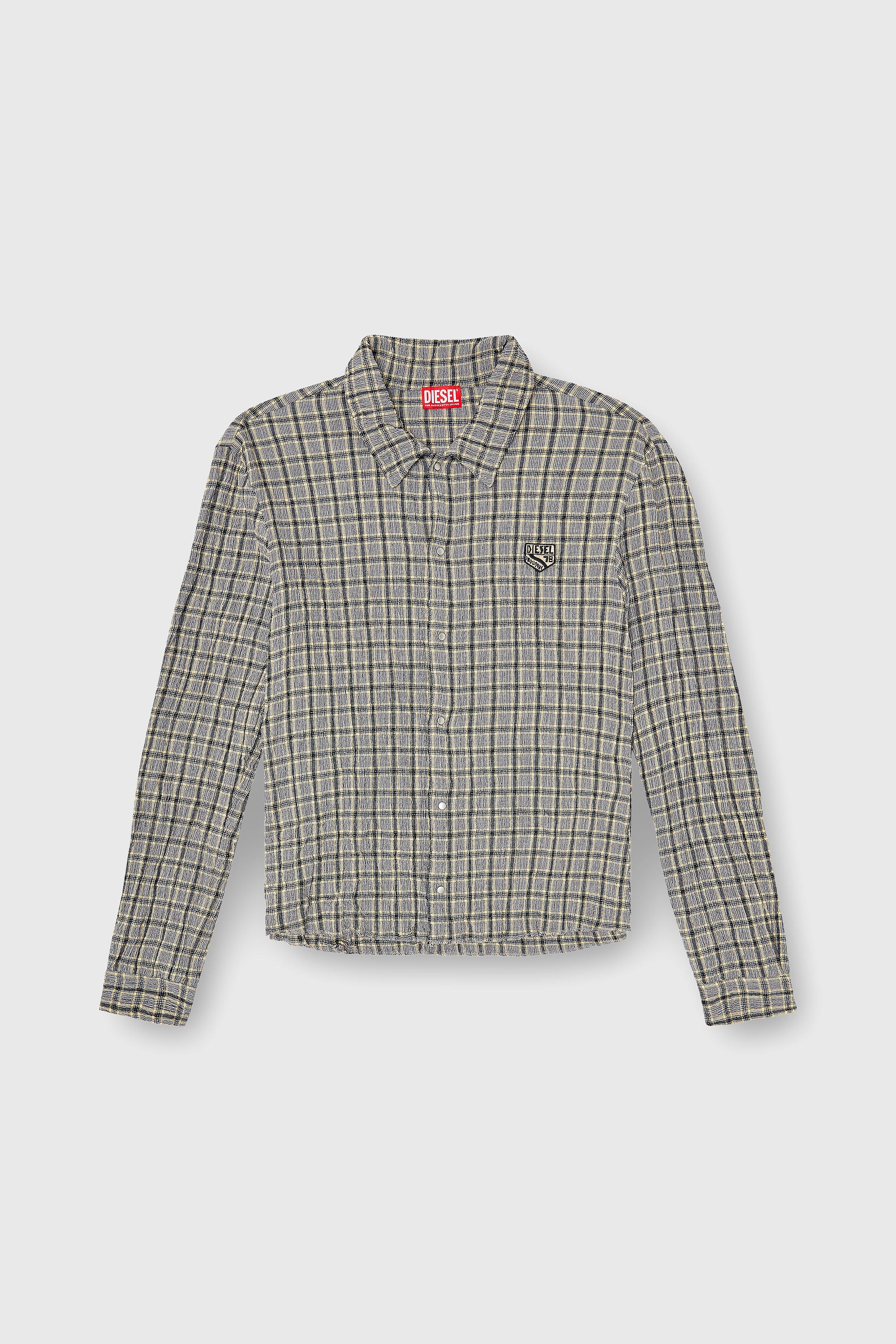 Diesel - S-SEERK, Camicia a quadri effetto seersucker Uomo in Multicolor - 2
