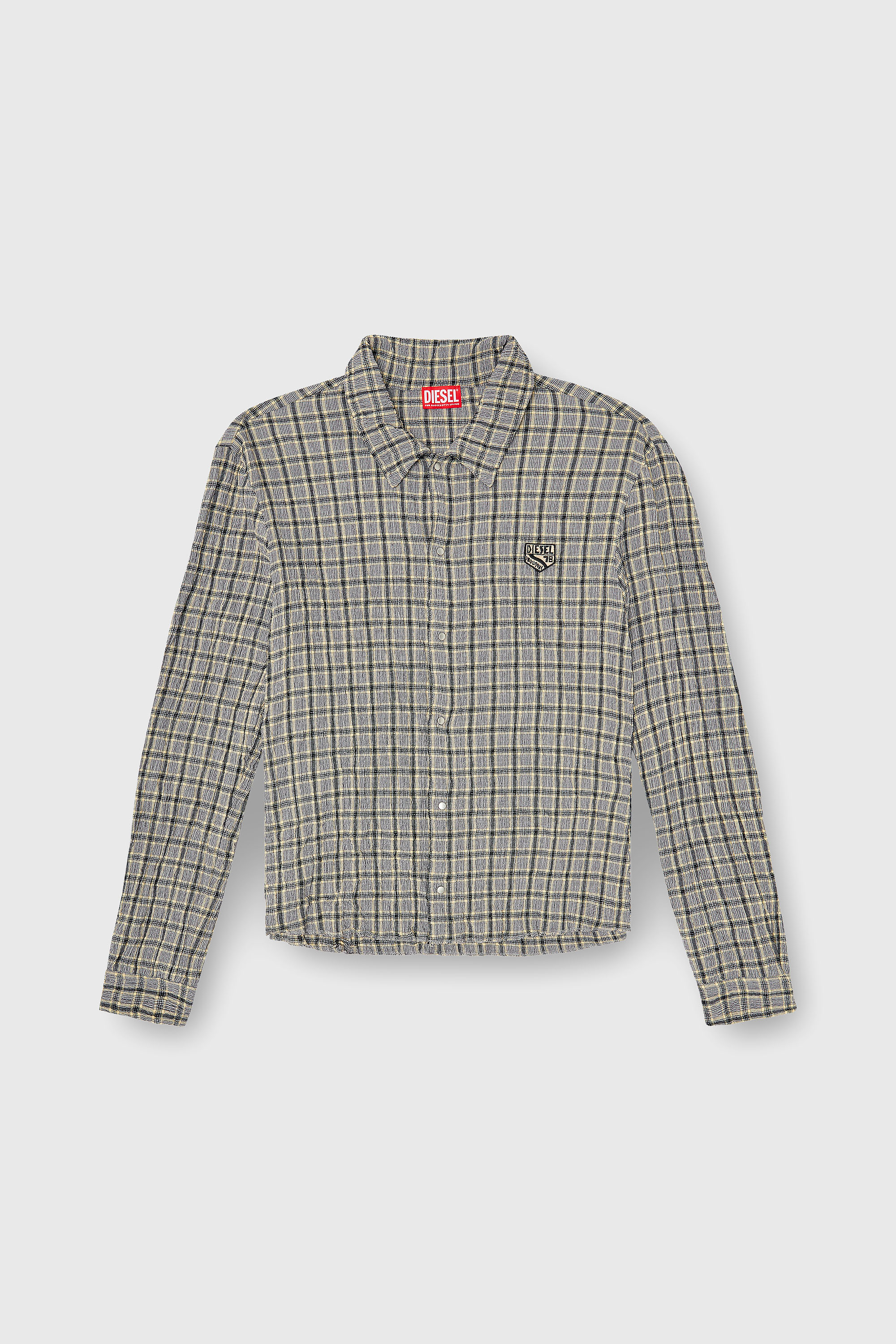 Diesel - S-SEERK, Chemise &agrave; carreaux effet seersucker Homme in Polychrome - 2