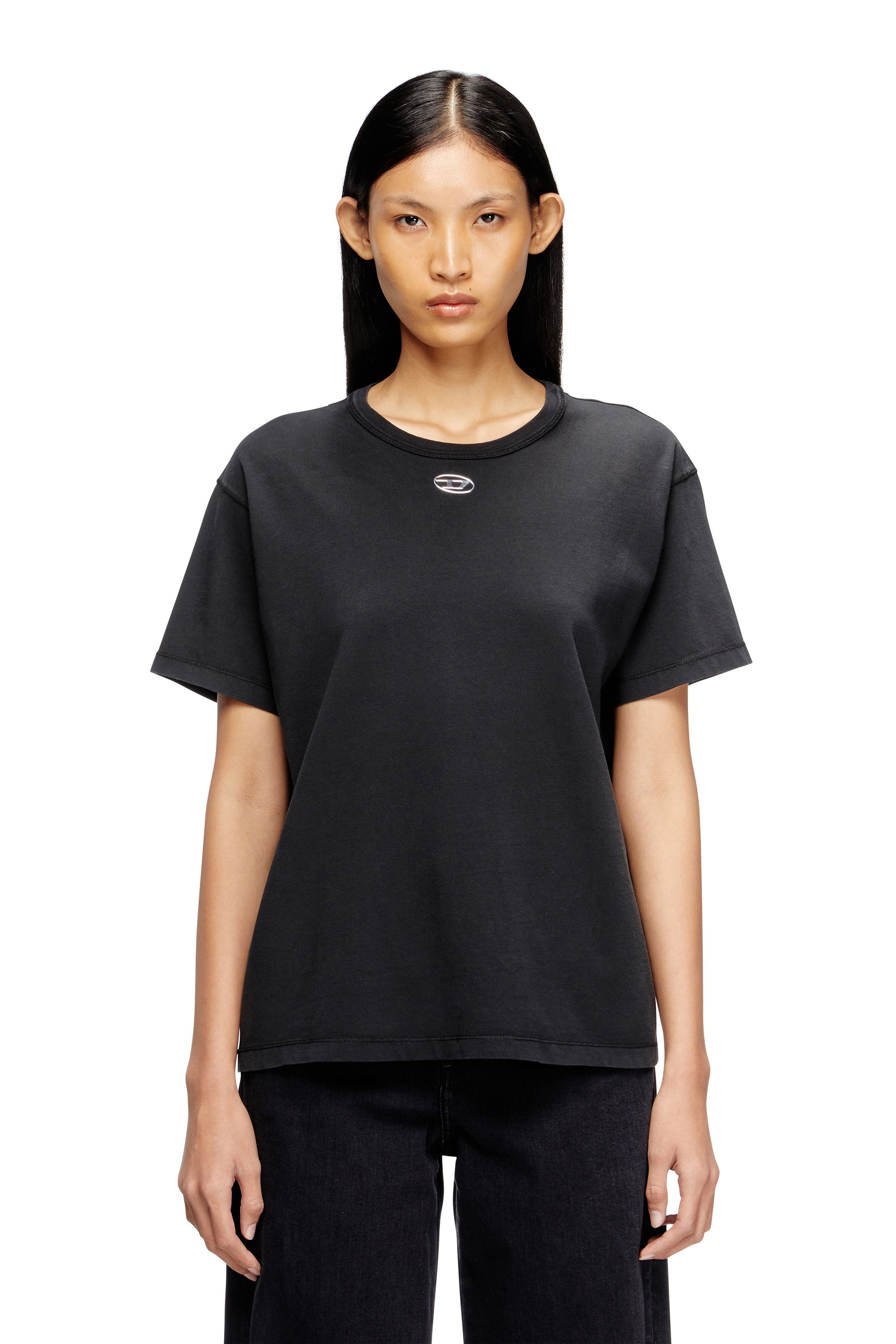 Diesel - T-NORMY-OD-S1, Cotton T-shirt with metallic Oval D Femme in ToBeDefined - 1