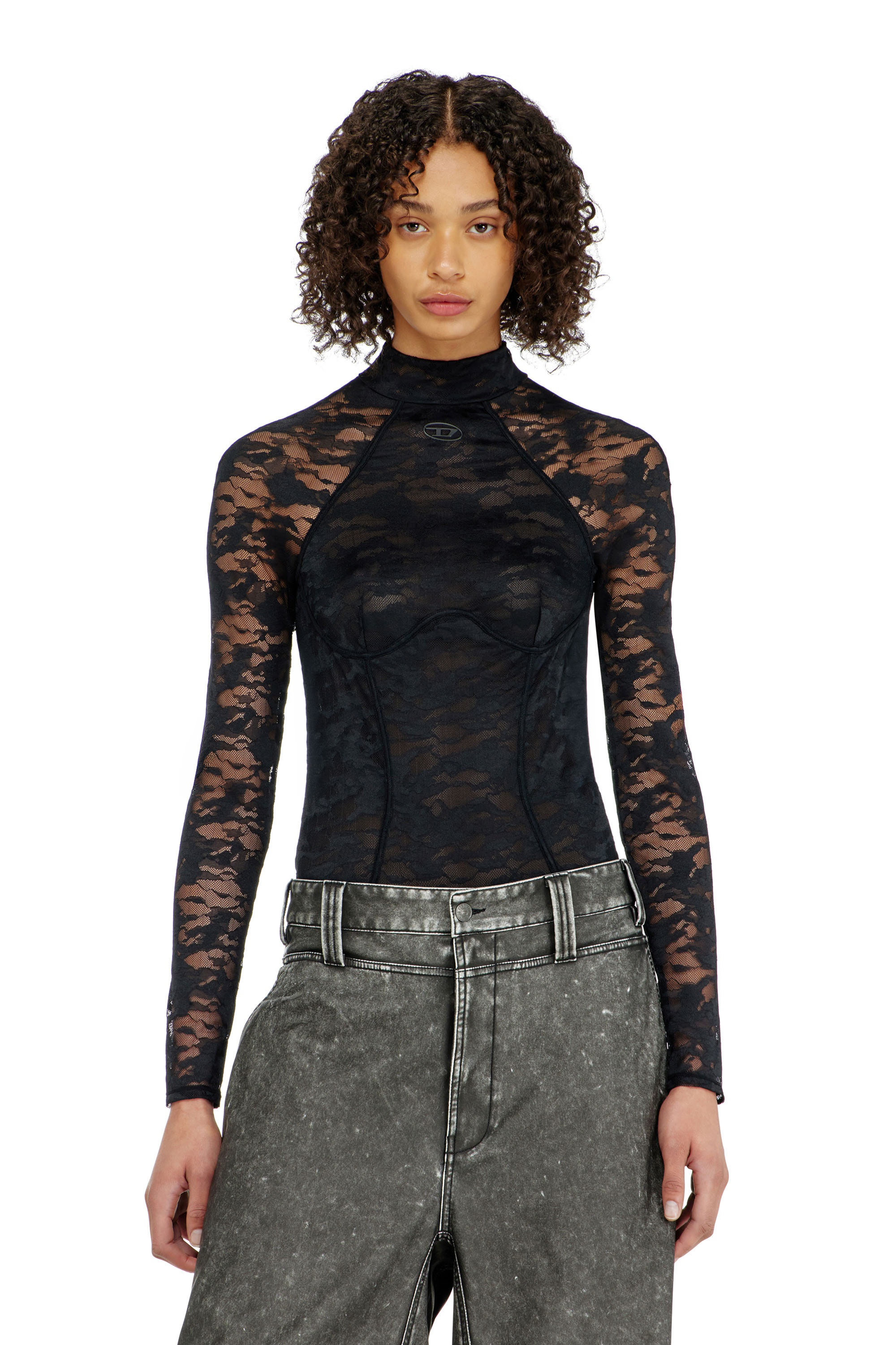 Diesel - VIVIAN-UTLT, Body en dentelle nylon avec dos ouvert Femme in ToBeDefined - 2