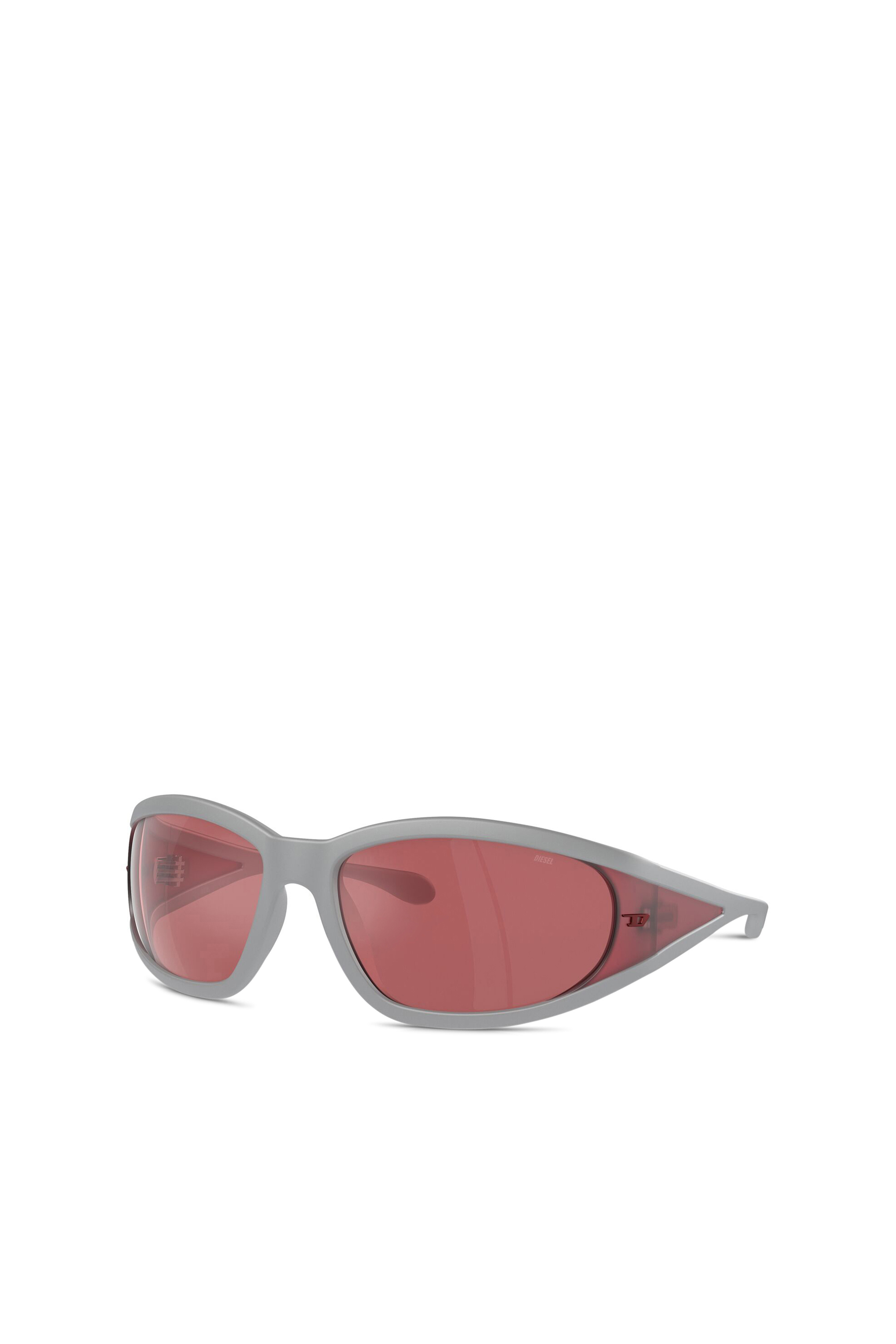 Diesel - 0DL3002, Unisex Sonnenbrille aus acetat mit rechteckigen gläsern in Grau/Rot - 4