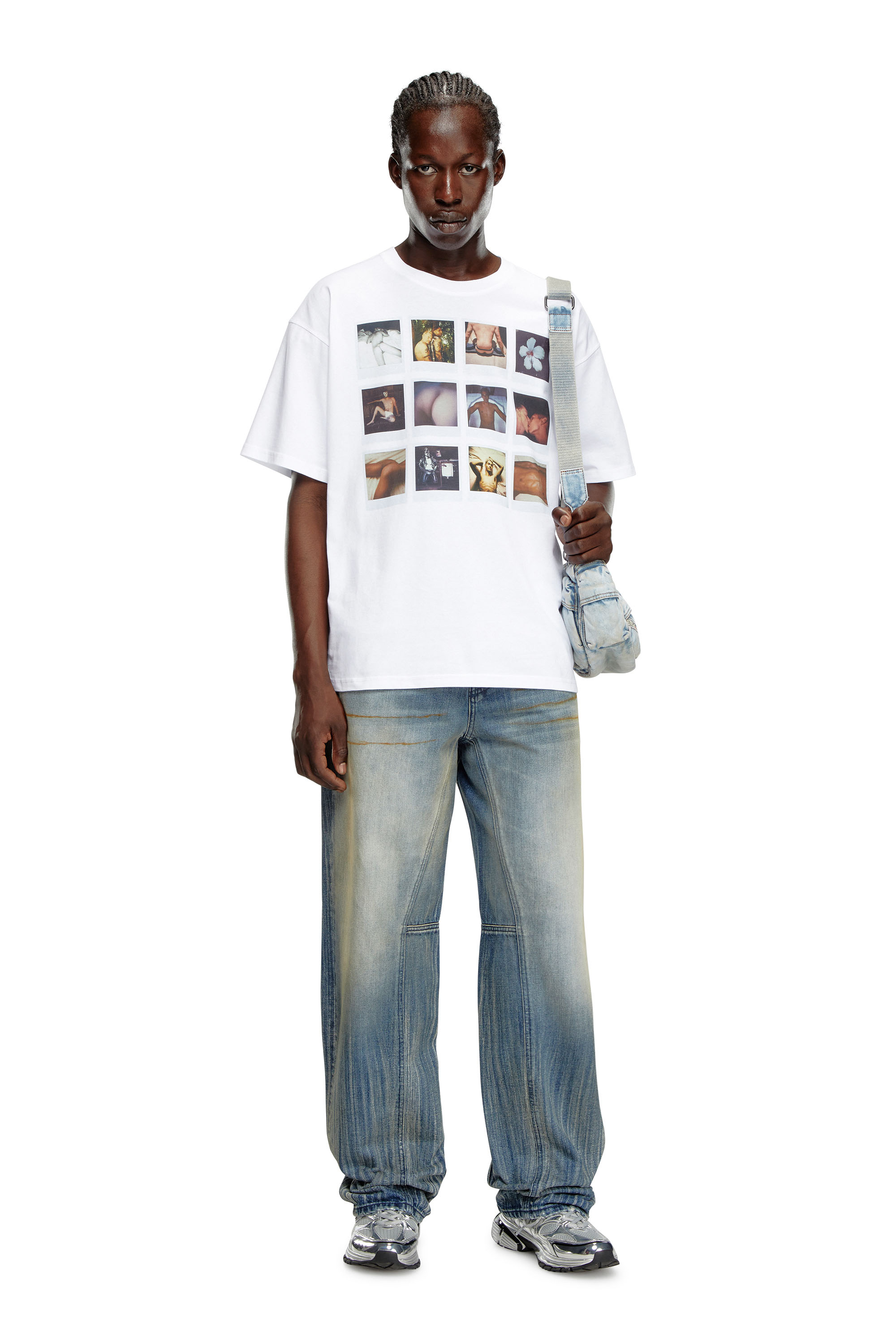 Diesel - PR-T-BOXT-SS, Mixte T-shirt avec empiècements polaroïd in Blanc - Image 1