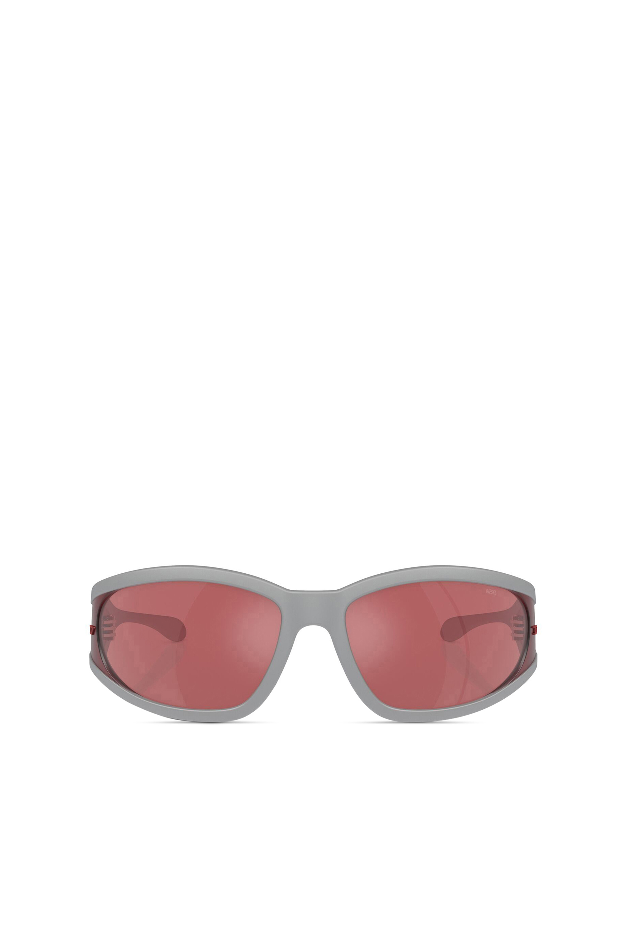 Diesel - 0DL3002, Unisex Sonnenbrille aus acetat mit rechteckigen gläsern in Grau/Rot - 1