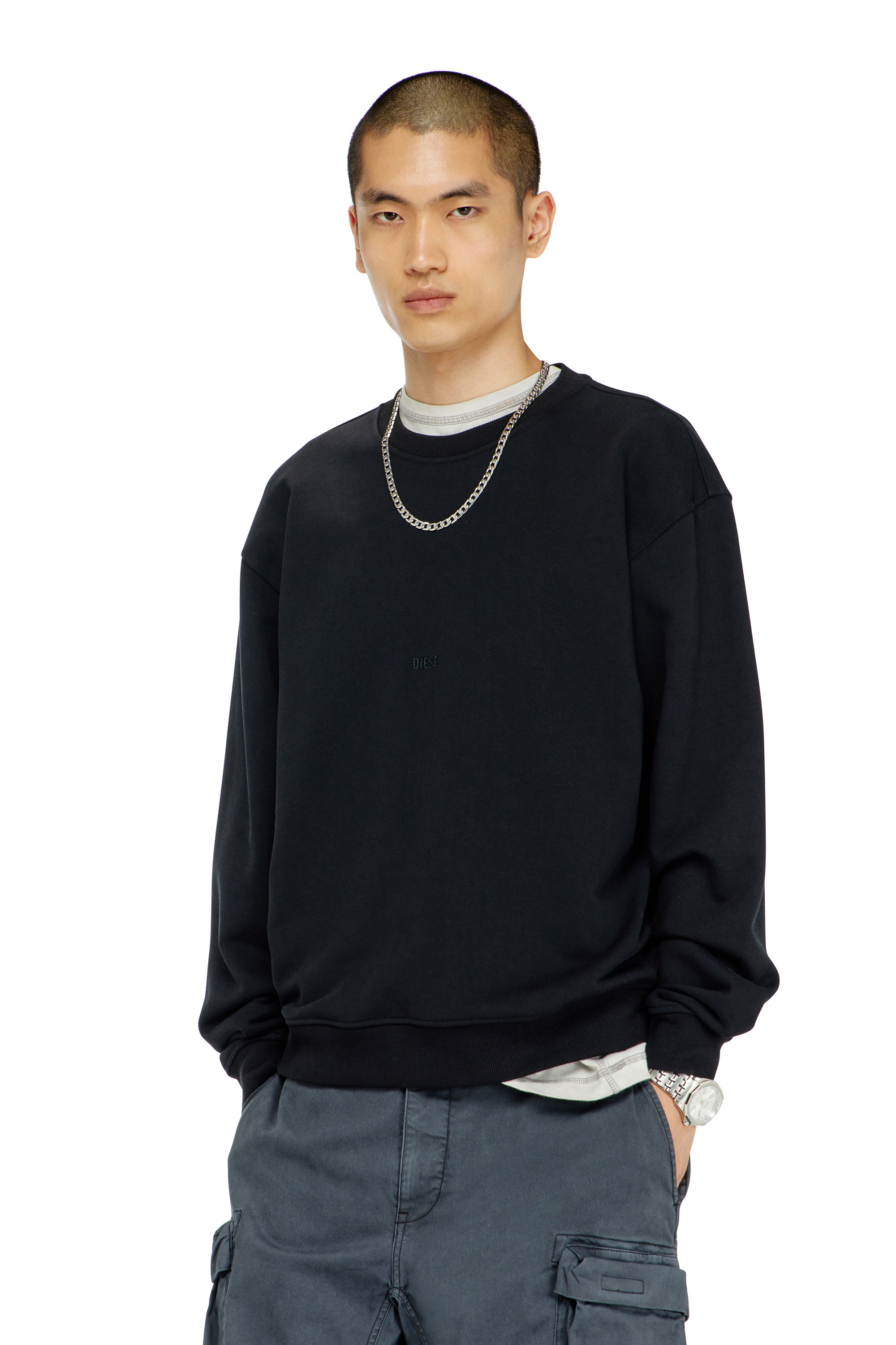 Diesel - S-NORM-AA5, Sweat-shirt en coton avec micro broderie logo Homme in ToBeDefined - 1