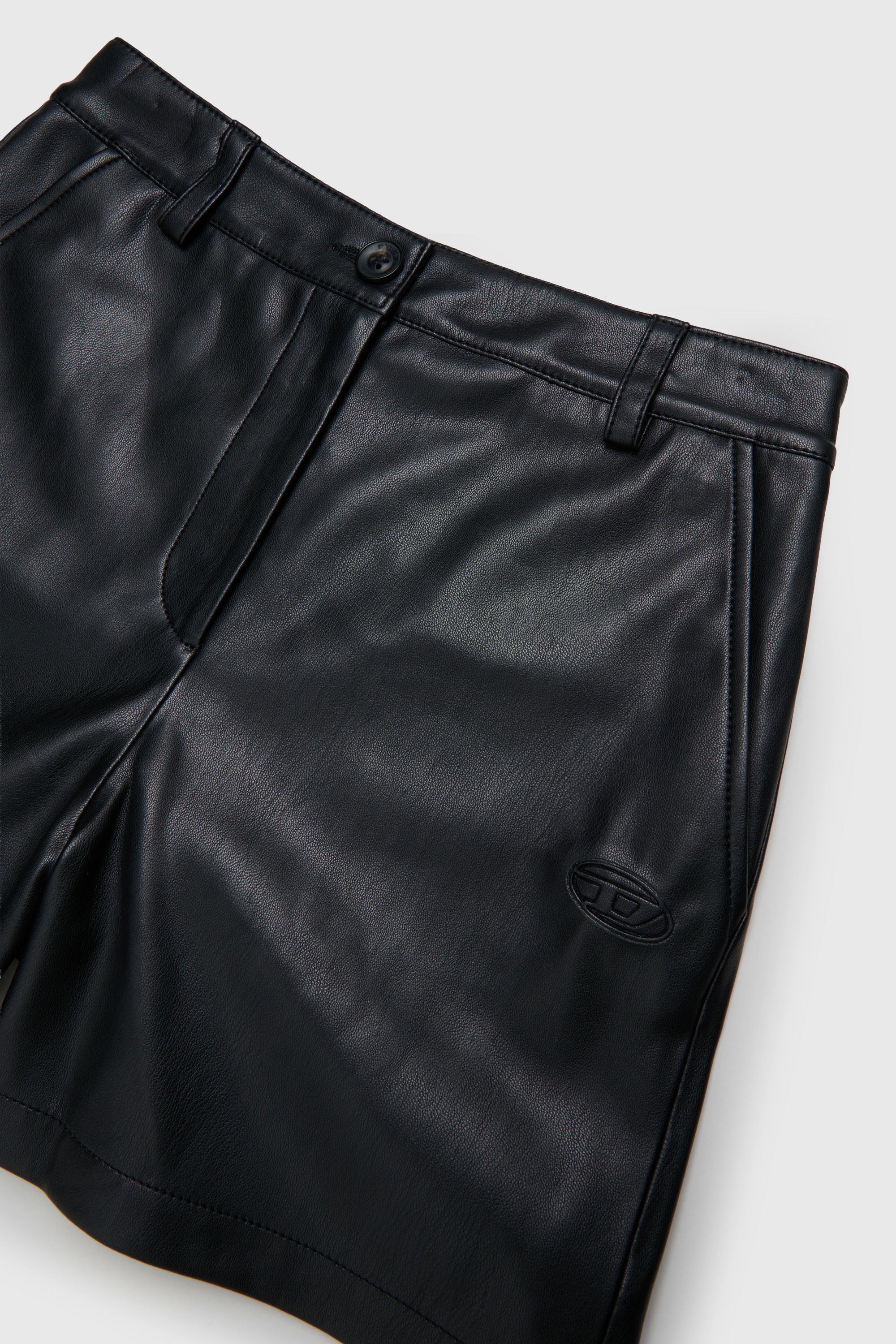 Diesel - PJENNY, Short en tissu enduit Femme in Noir - 3