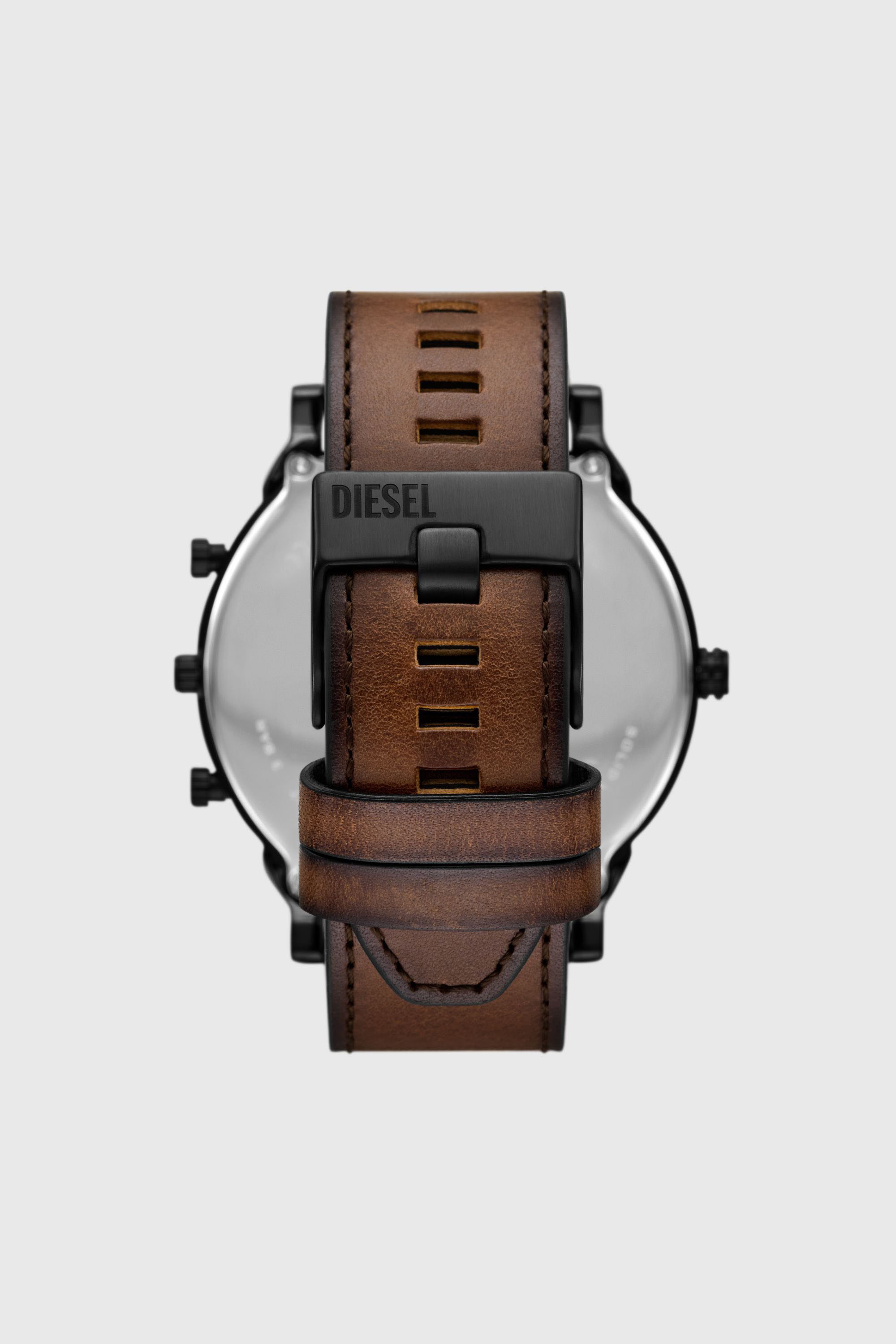 Diesel - DZ7492 WATCH, Orologio Mega Chief Slim in pelle marrone Uomo in Marrone - 2