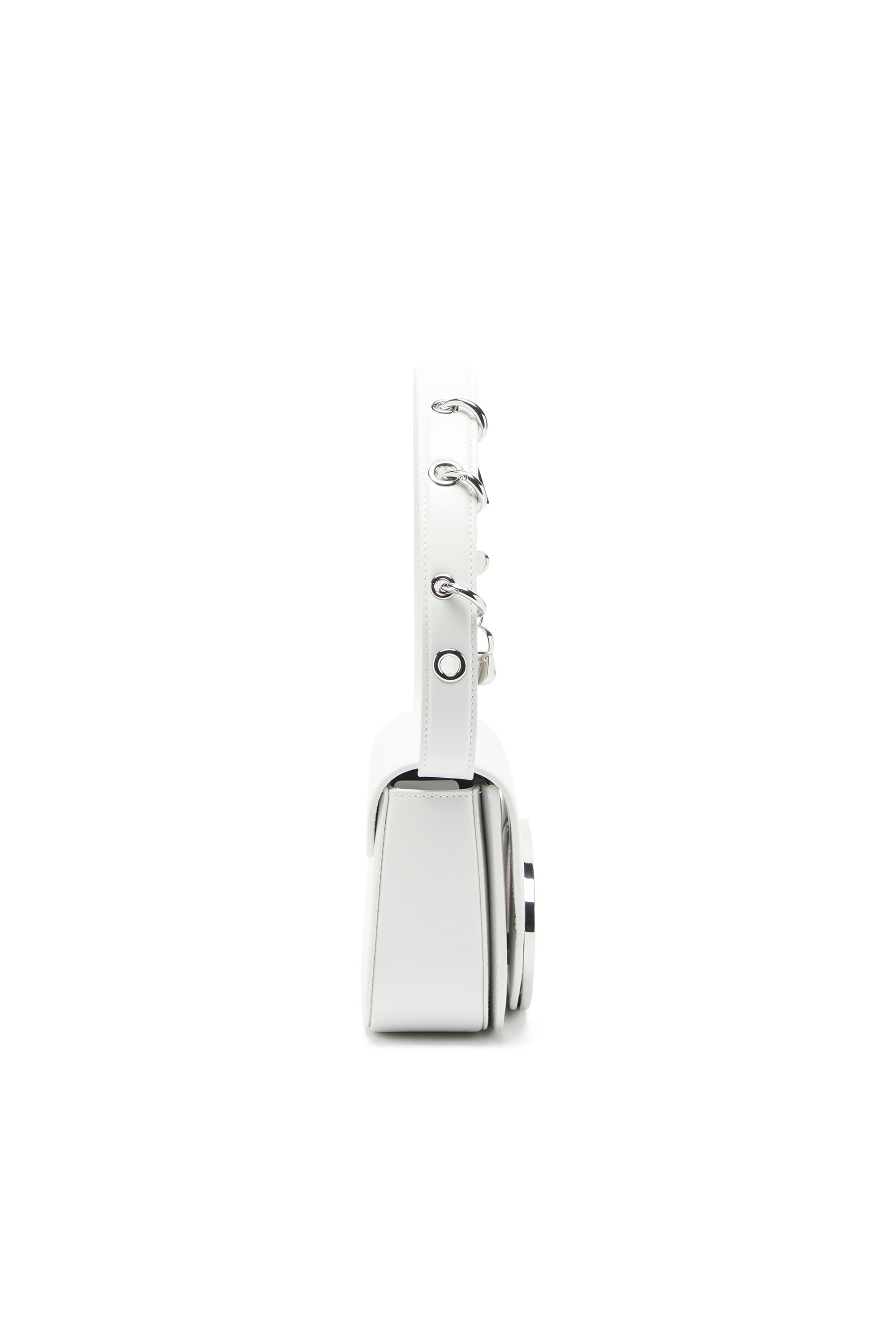 Diesel - 1DR, Damen 1DR - Ikonische Schultertasche aus Leder mit Henkel-Charms in Wei&szlig; - 4