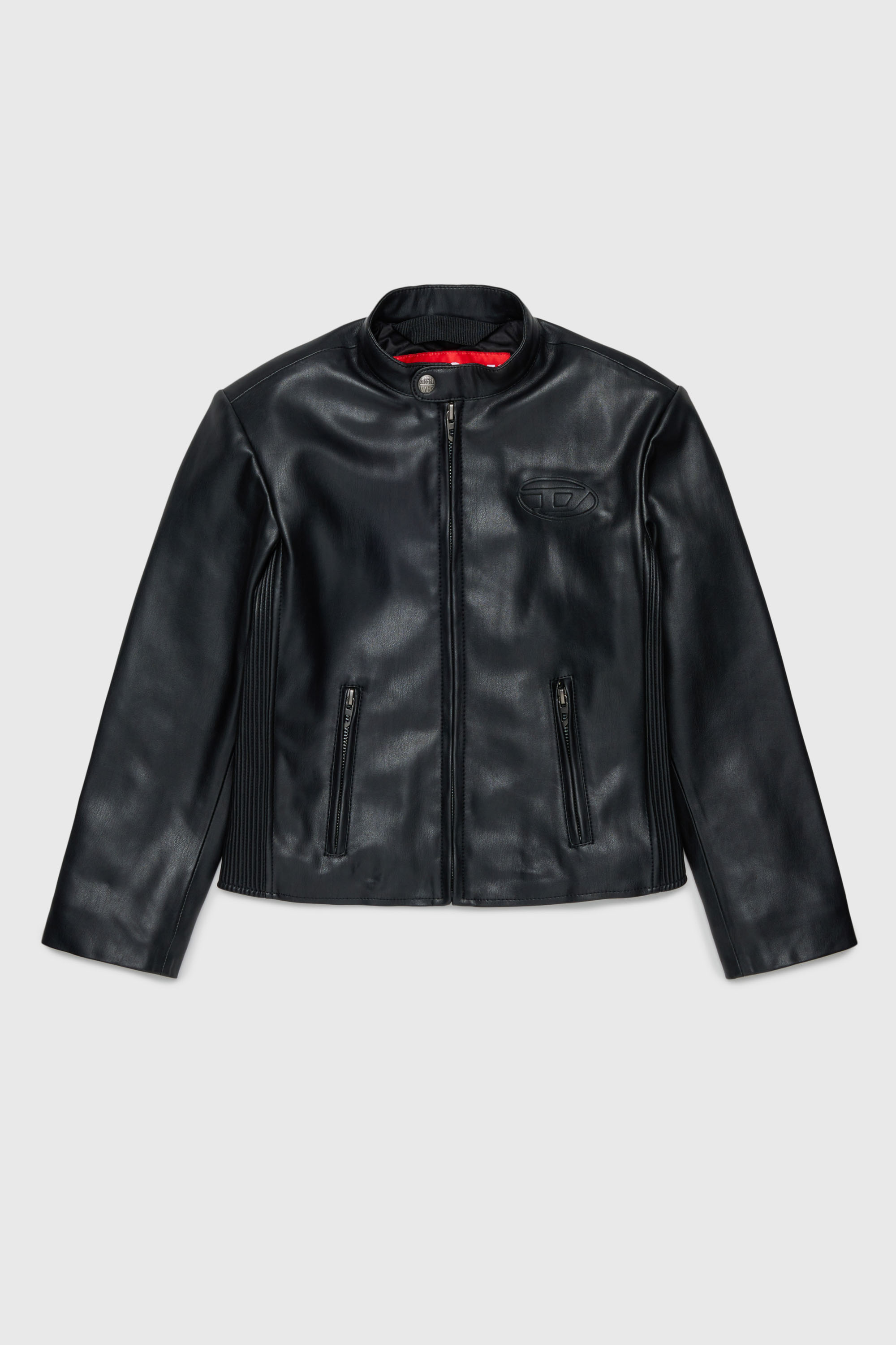 Diesel - JEMBY, Veste biker avec logo Oval D emboss&eacute; Homme in Noir - 1