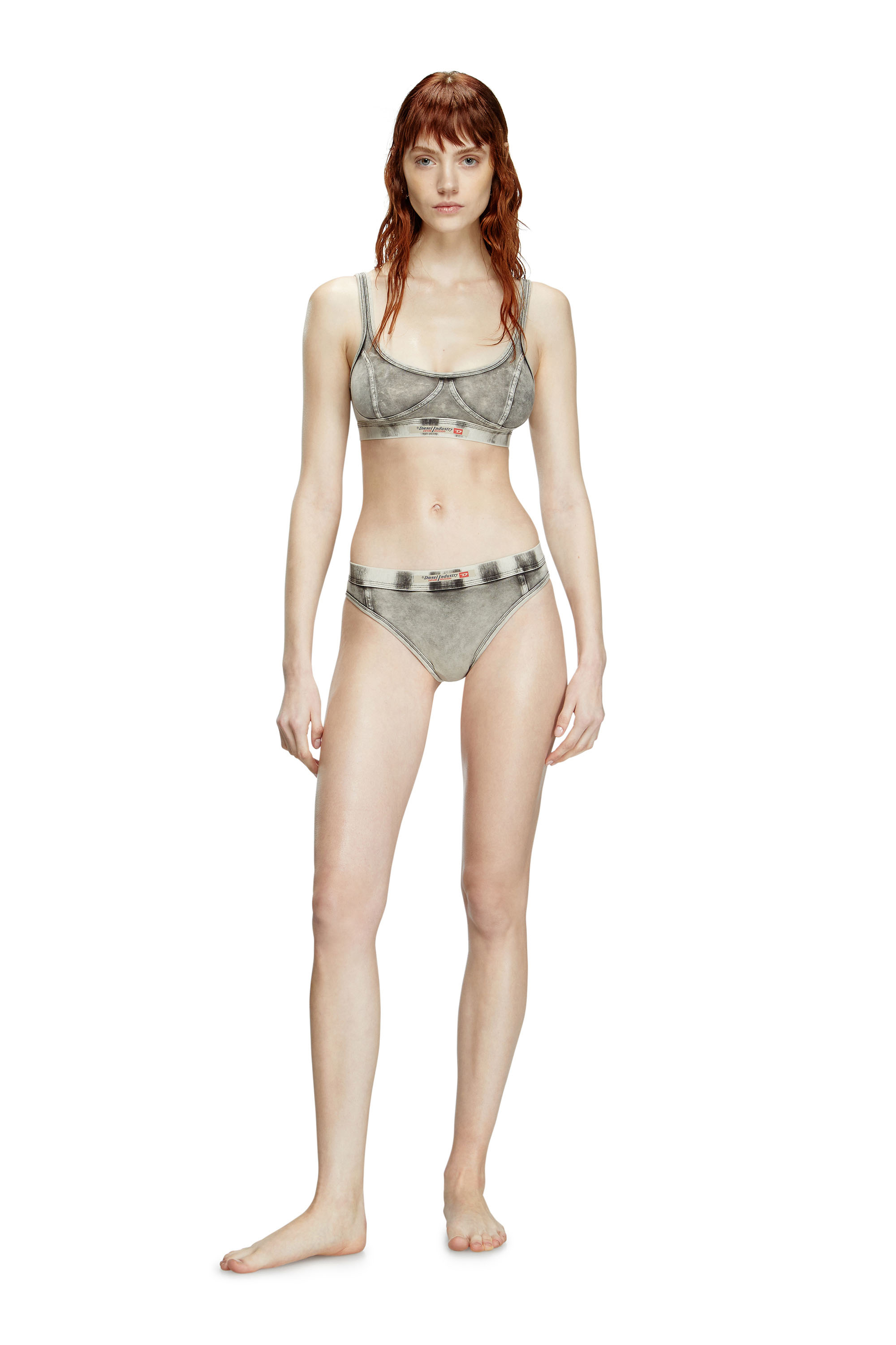 Diesel - KASSIE-DNM, Reggiseno in jersey effetto denim Donna in Grigio - 2