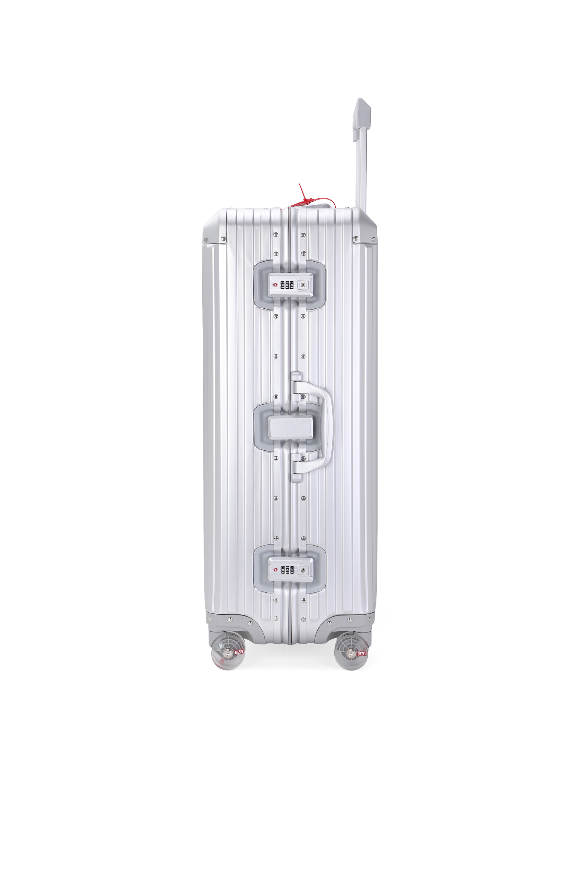 Diesel - DIESEL ALUMINUM TROLLEY- DSL002, Valise en aluminium taille L Mixte in Gris argent&eacute; - 4