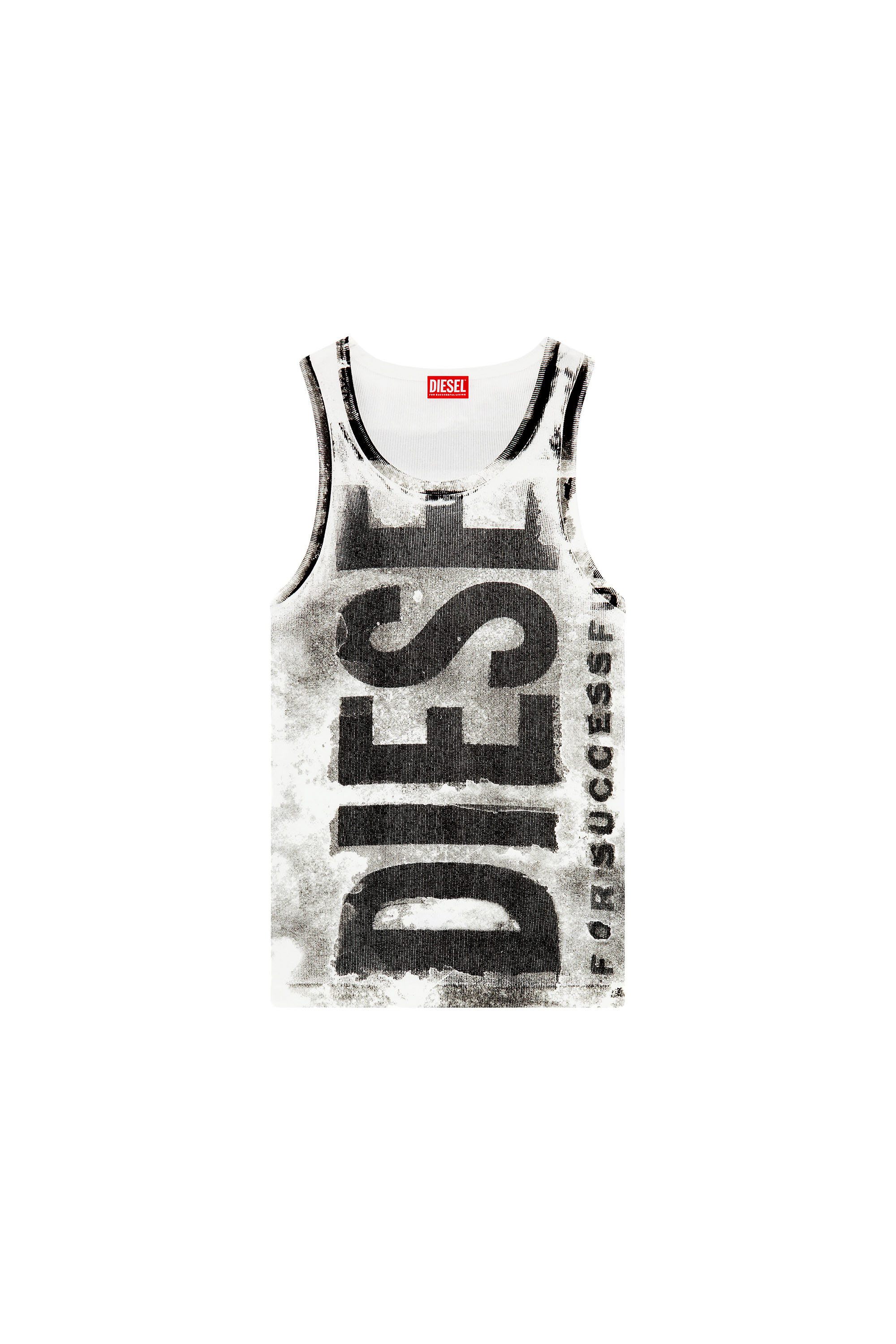 Diesel - T-LIFT-BISC, Herren Tanktop mit auslaufenden Maxi-Logos in Schwarz/Grau - 2