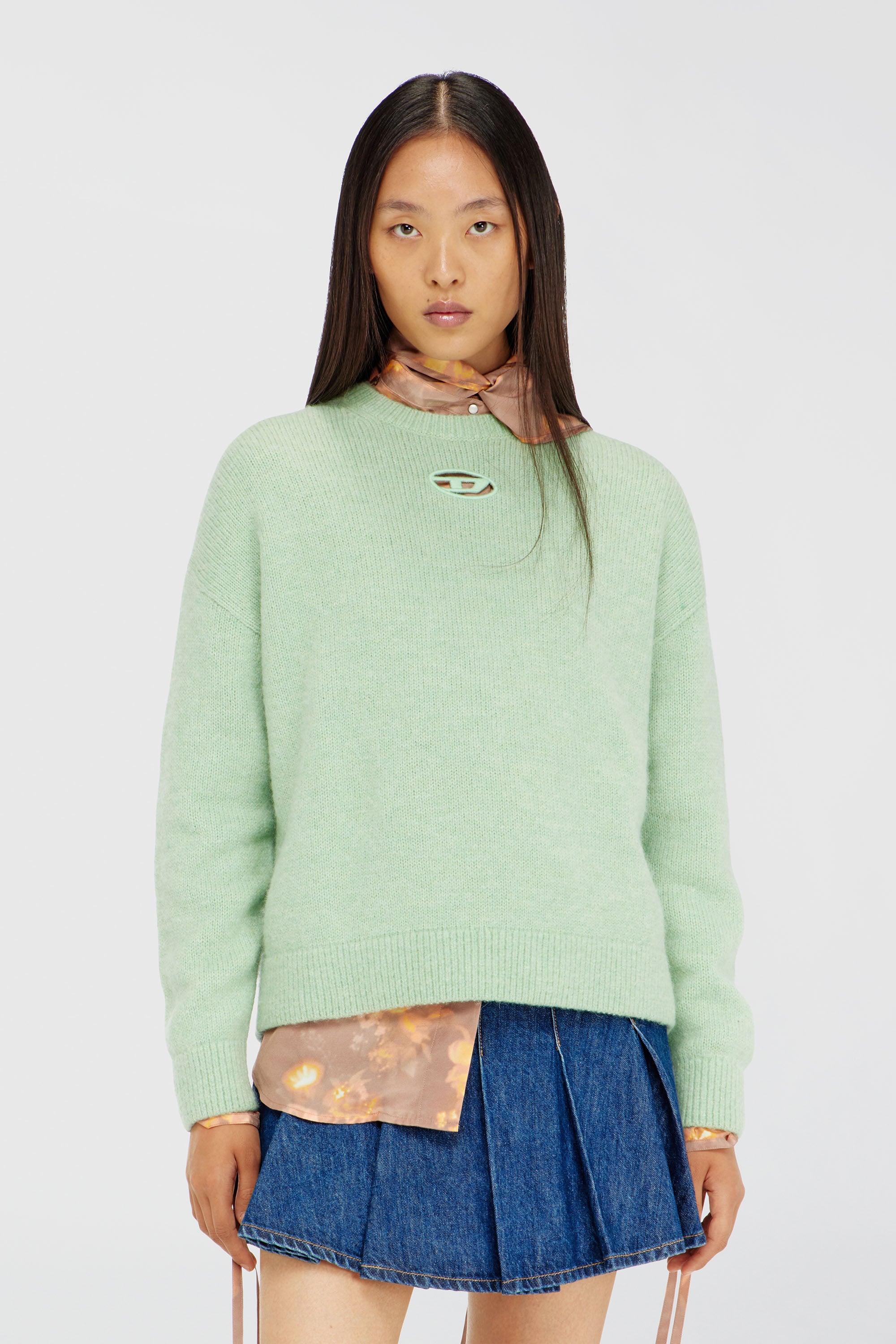 Diesel - M-AREETA, Pull en laine et m&eacute;lange d'alpaga Femme in Vert - 2