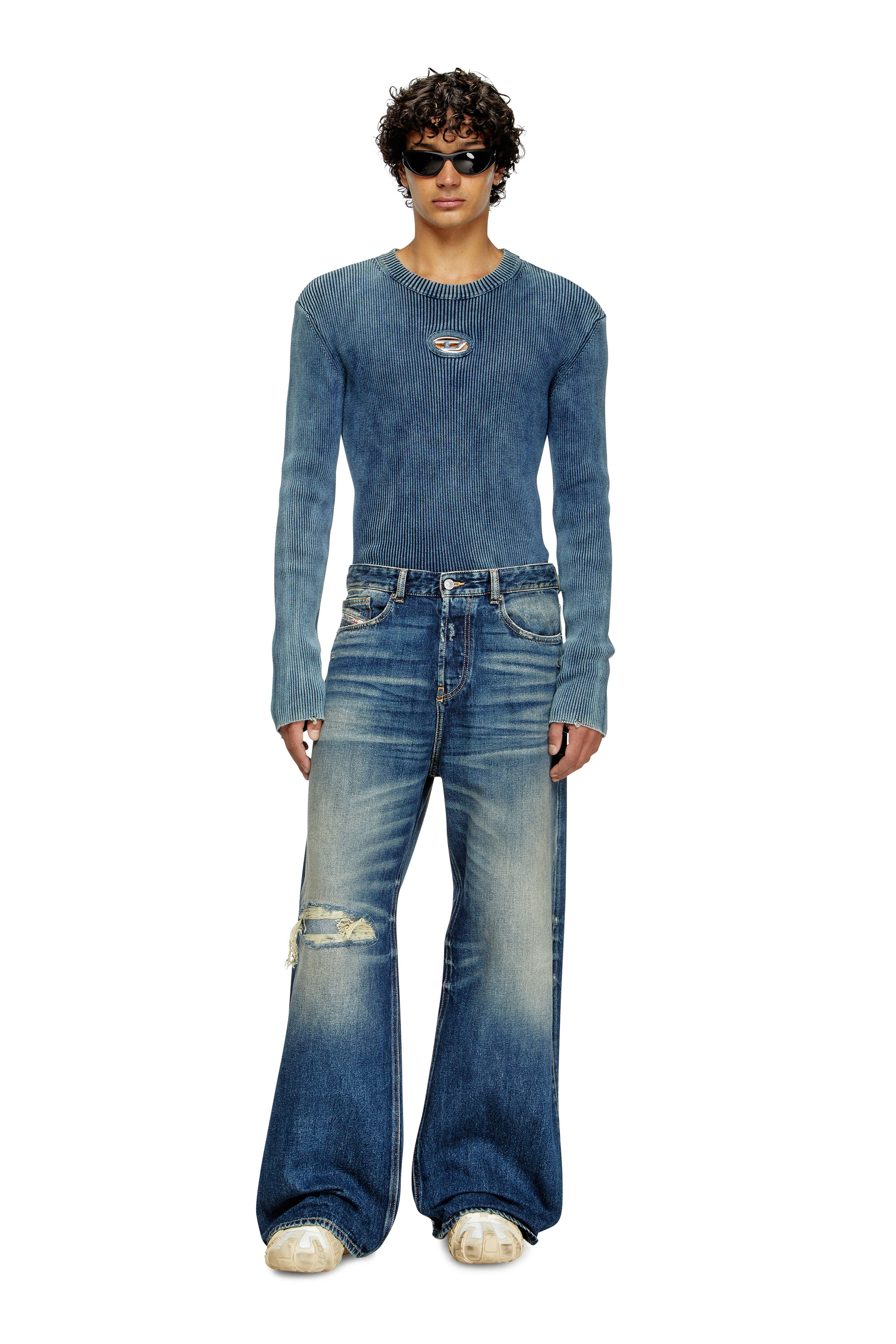 Diesel - Relaxed Jeans D-Rise 09J95 Homme, Bleu Foncé - Image 2