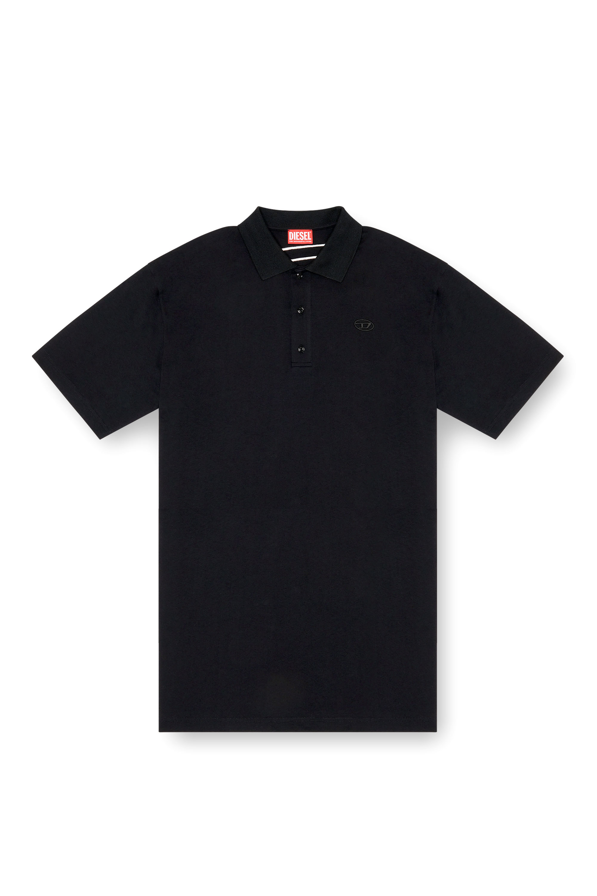 Diesel - T-VORT-MEGOVAL-D, Polo avec maxi oval D brodé Homme in Noir - 4