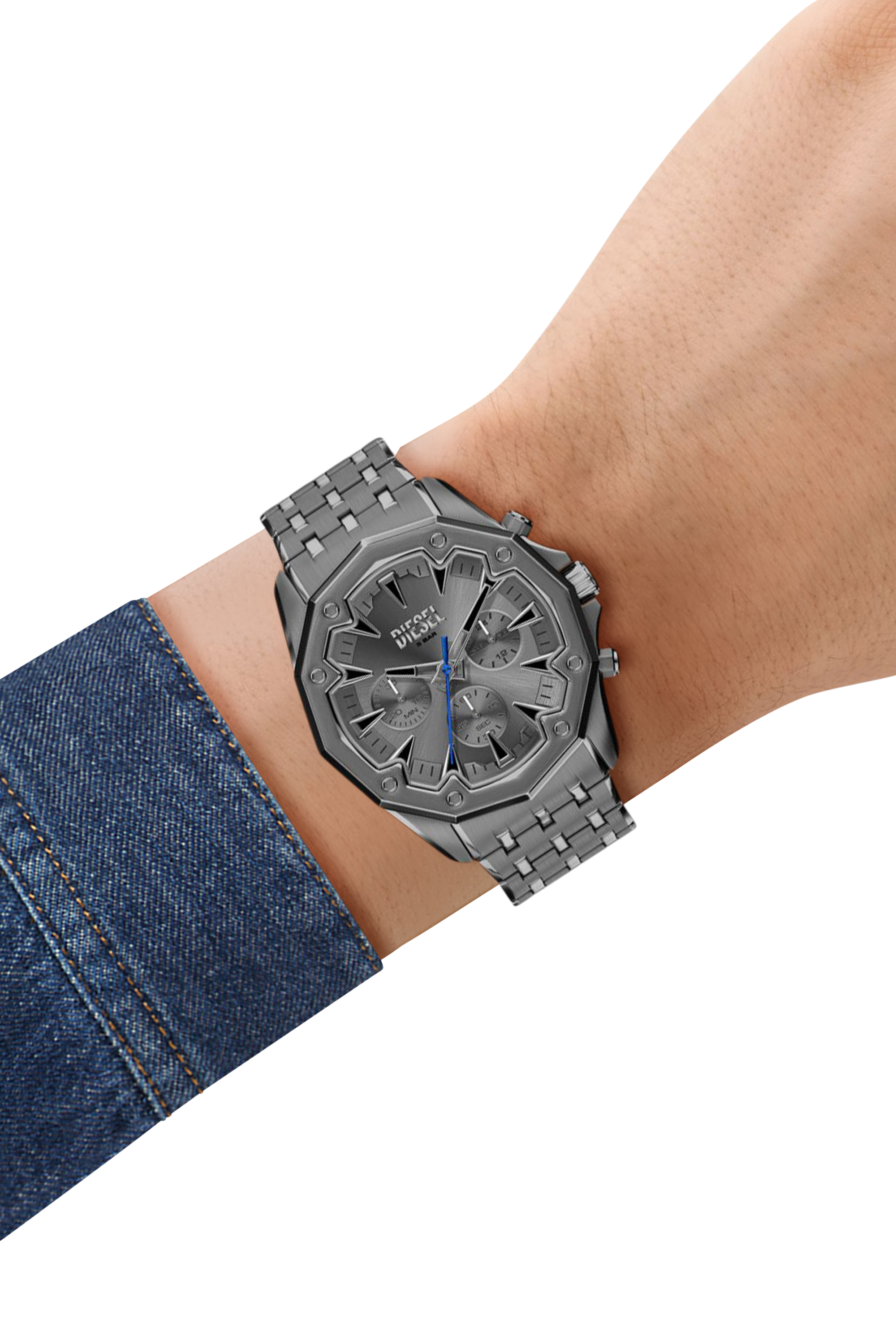 Diesel - DZ4708 WATCH, Montre Stinger en acier inoxydable gunmetal Homme in Gris - 8