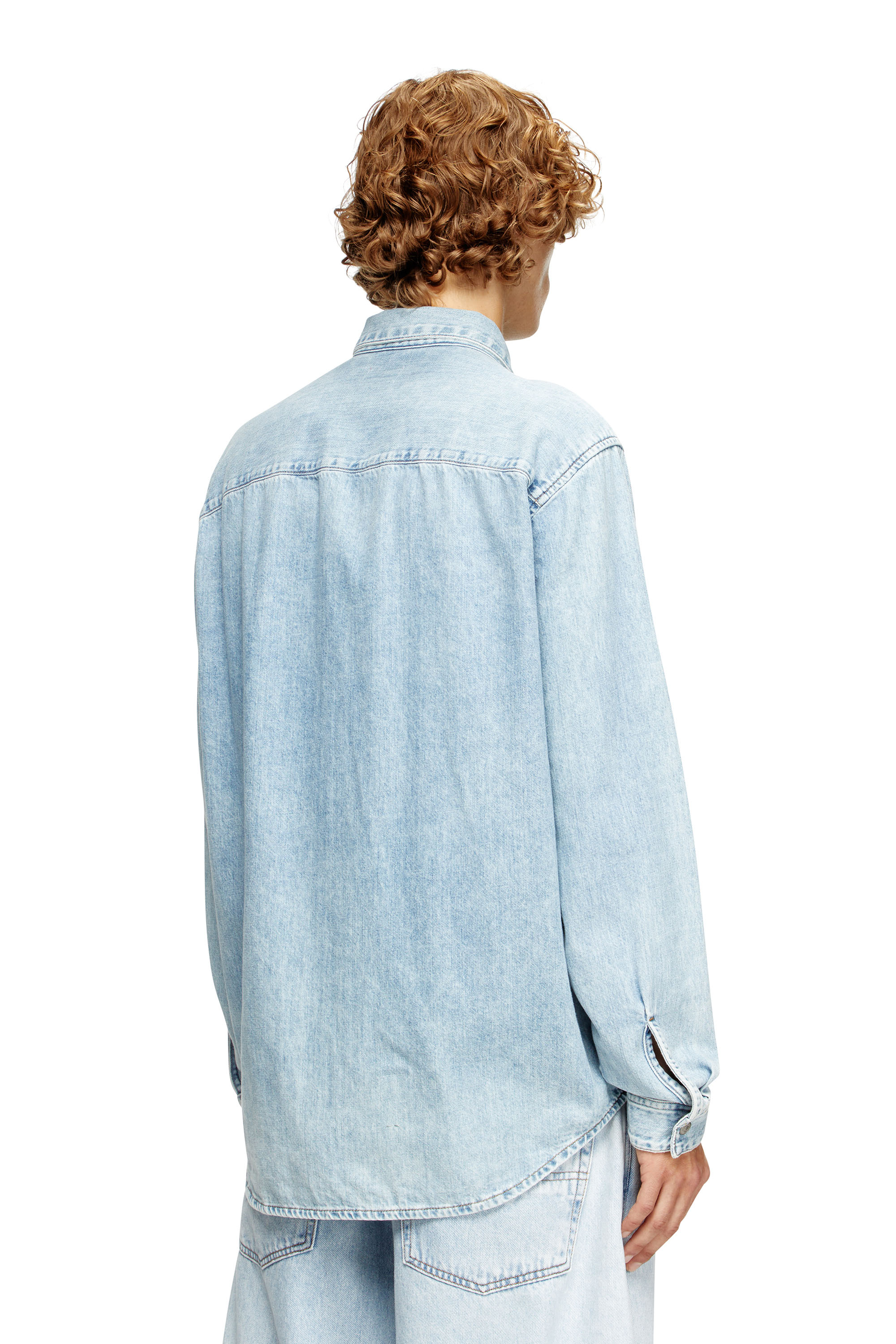 Diesel - D-SIMPLY, Herren Shirt aus Denim in Hellblau - 4