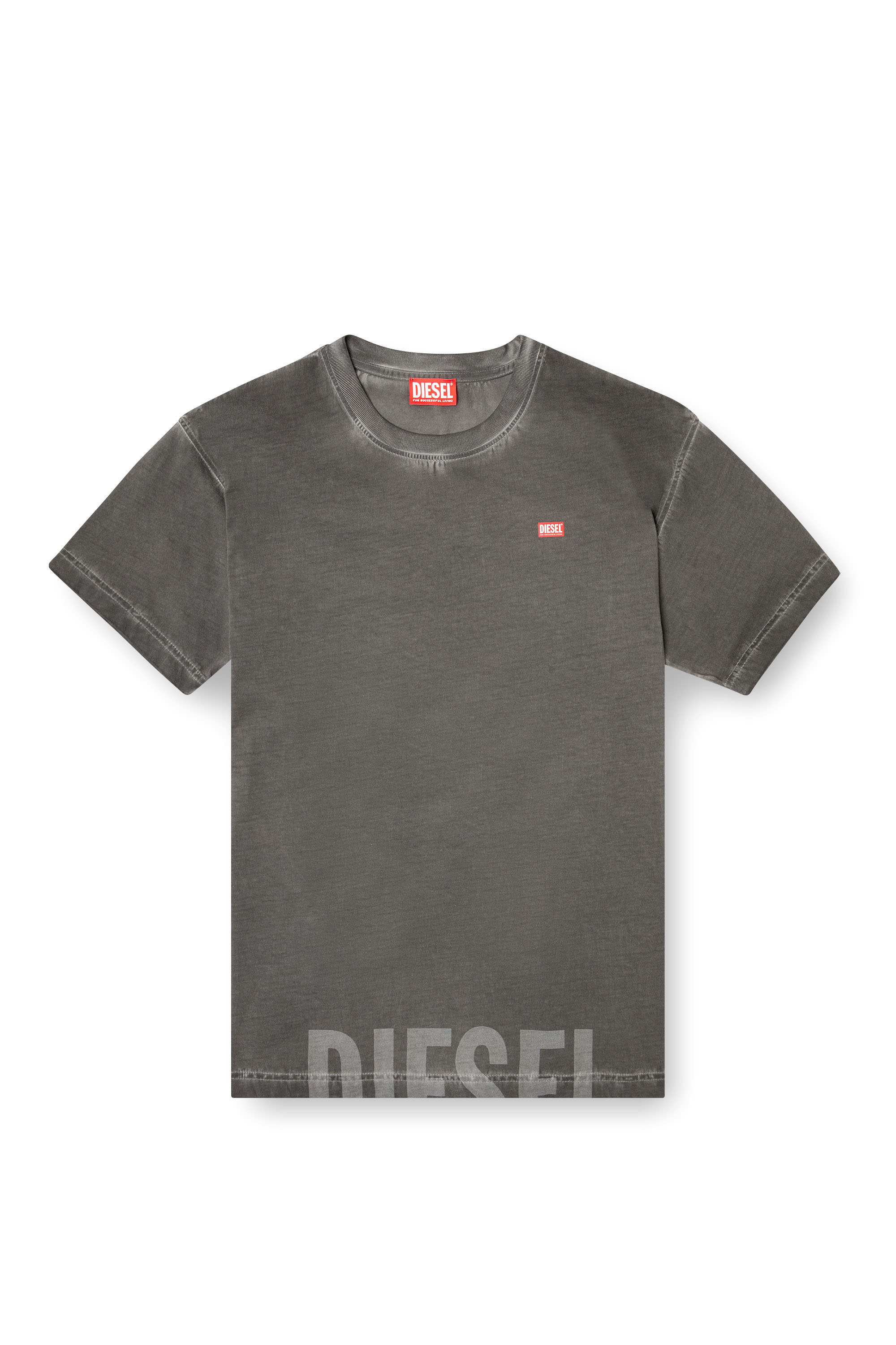 Diesel - T-NORM-T7, T-shirt en coton à col rond avec imprimé Homme in Gris - 3