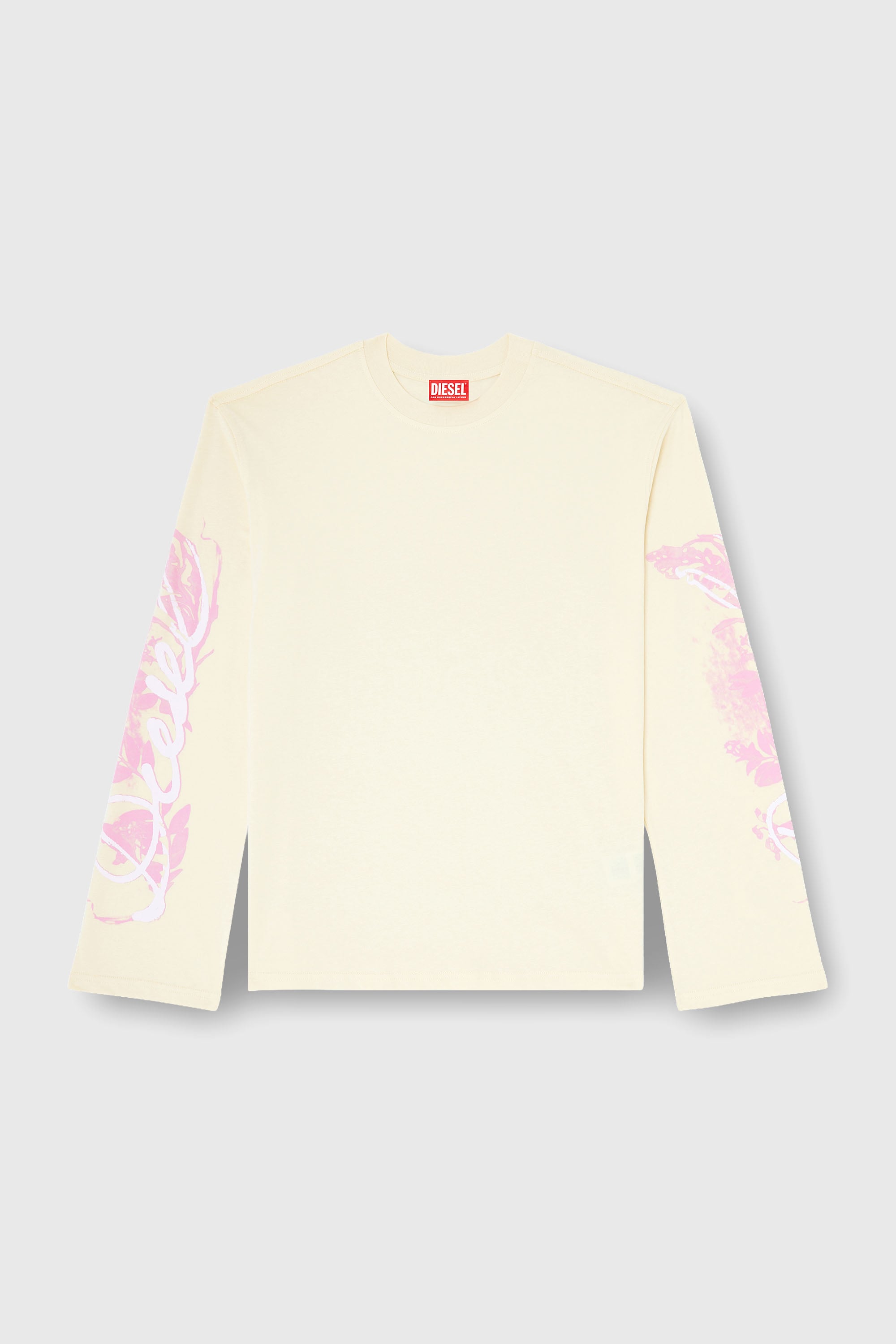 Diesel - T-HILARY-LS-AA3, T-shirt a manica lunga con stampe grafiche e cristalli Donna in Giallo - 2