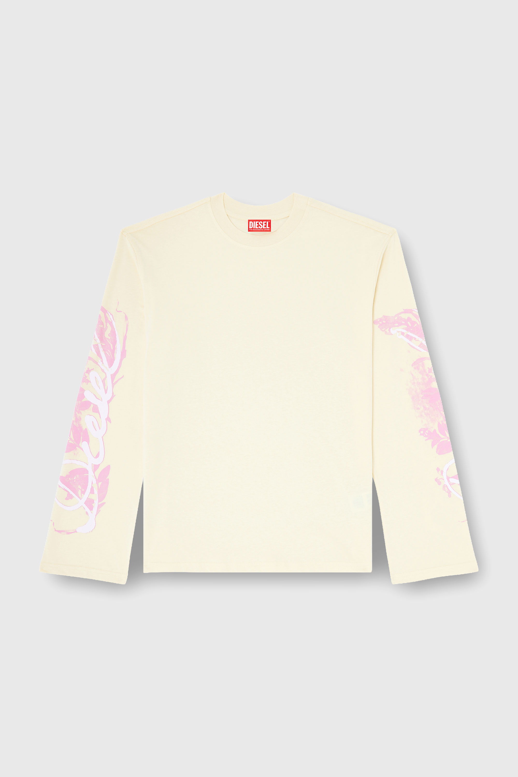 Diesel - T-HILARY-LS-AA3, T-shirt a manica lunga con stampe grafiche e cristalli Donna in Giallo - 2