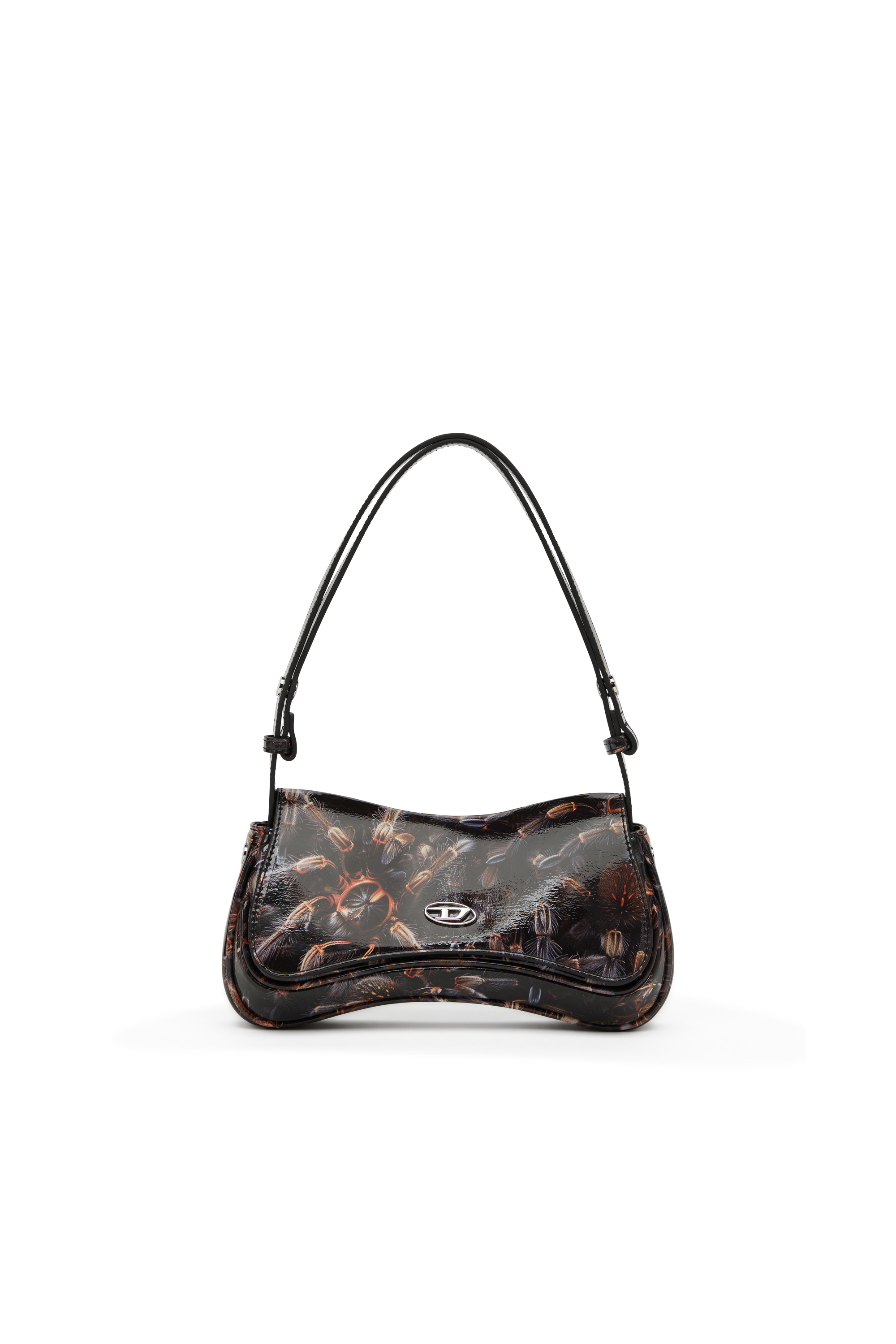 Diesel - PLAY CLUTCH, Woman's Play-Glossy clutch with print in Black/Brown - 6