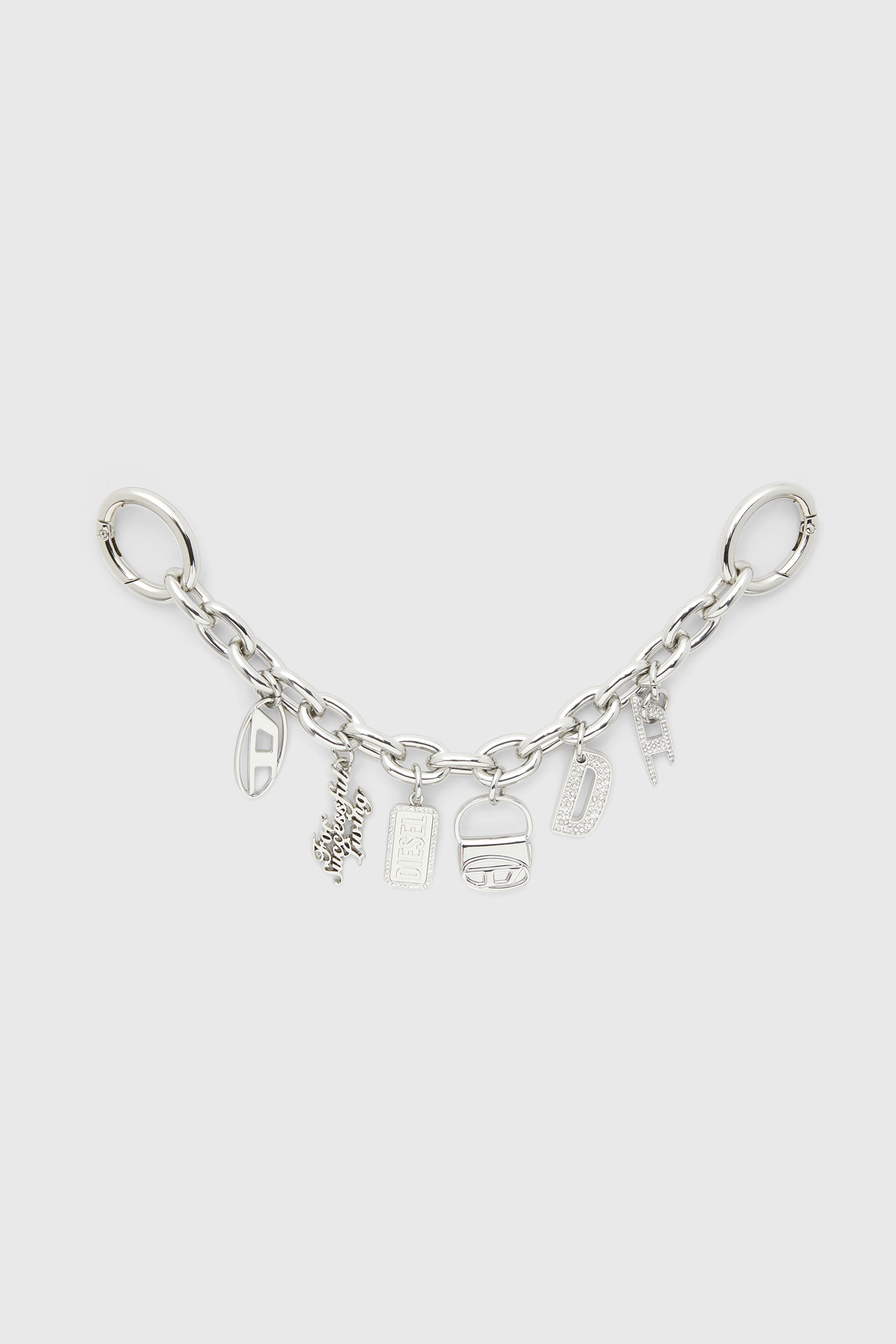 Diesel - CHAIN-D S, Charm cha&icirc;ne amovible Femme in Gris argent&eacute; - 1