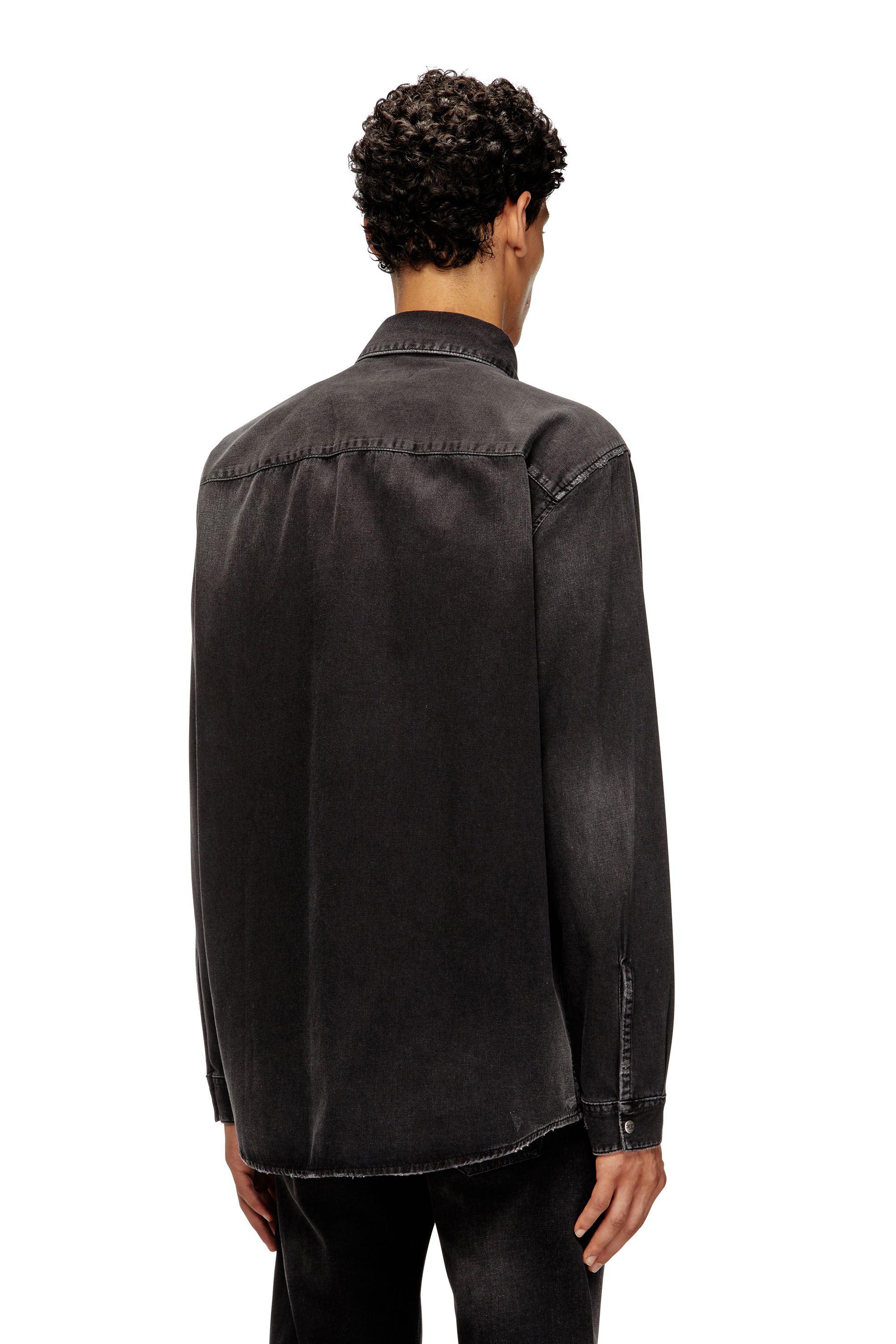Diesel - D-SIMPLY, Camicia in denim a maniche lunghe Uomo in Nero - 4