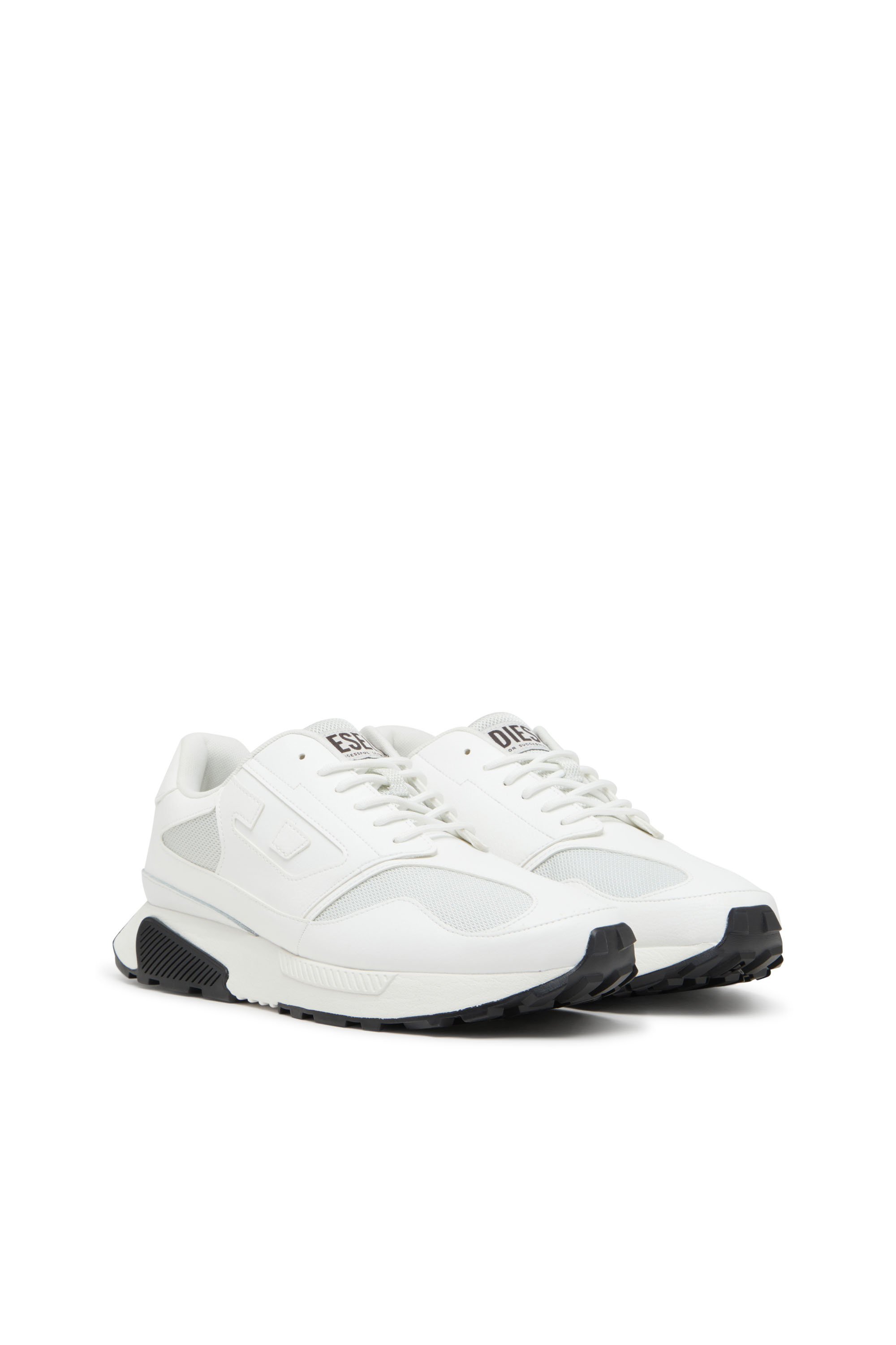 Diesel - S-TAME-D RUNNING, Sneakers en mesh, cuir suédé et PU Homme in Blanc - 2