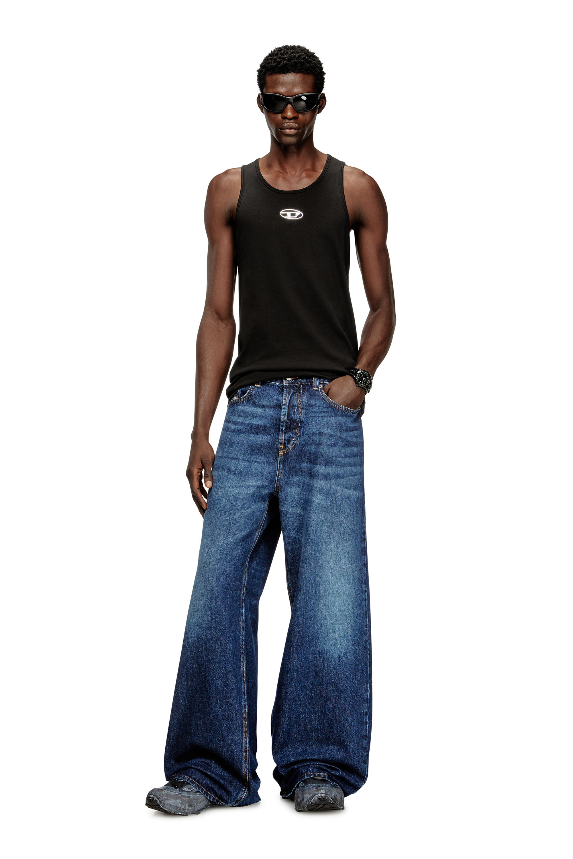 Diesel - T-LIFTY-IOD, Man's Cotton tank top with logo in Black - 1