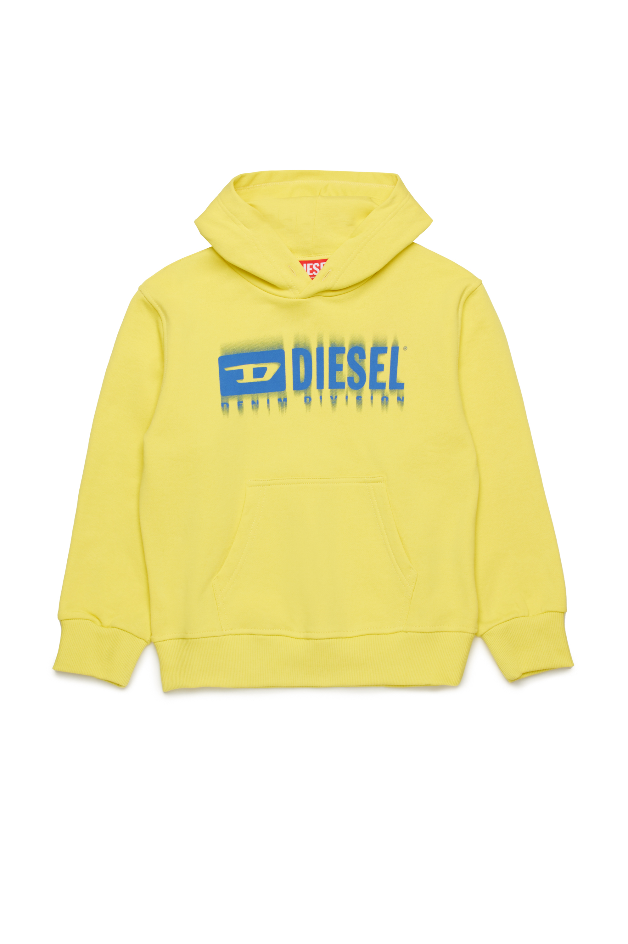 Diesel - SGINNHOODL5 OVER, Herren Hoodie mit verschmiertem Logo in Gelb - 1