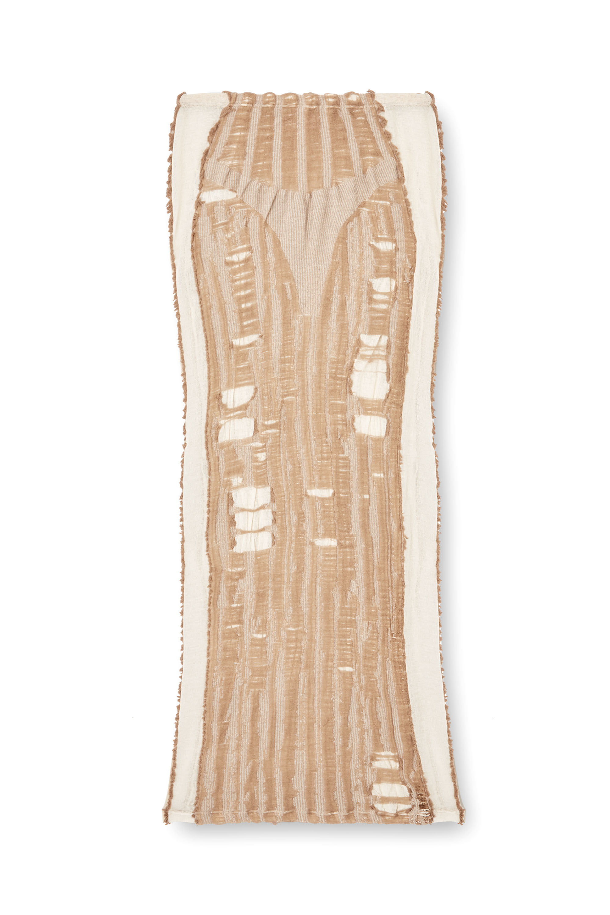 Diesel - M-CALINA, Damen Nahtloses Midi-Kleid mit Dessous-Illusion in Beige - 2