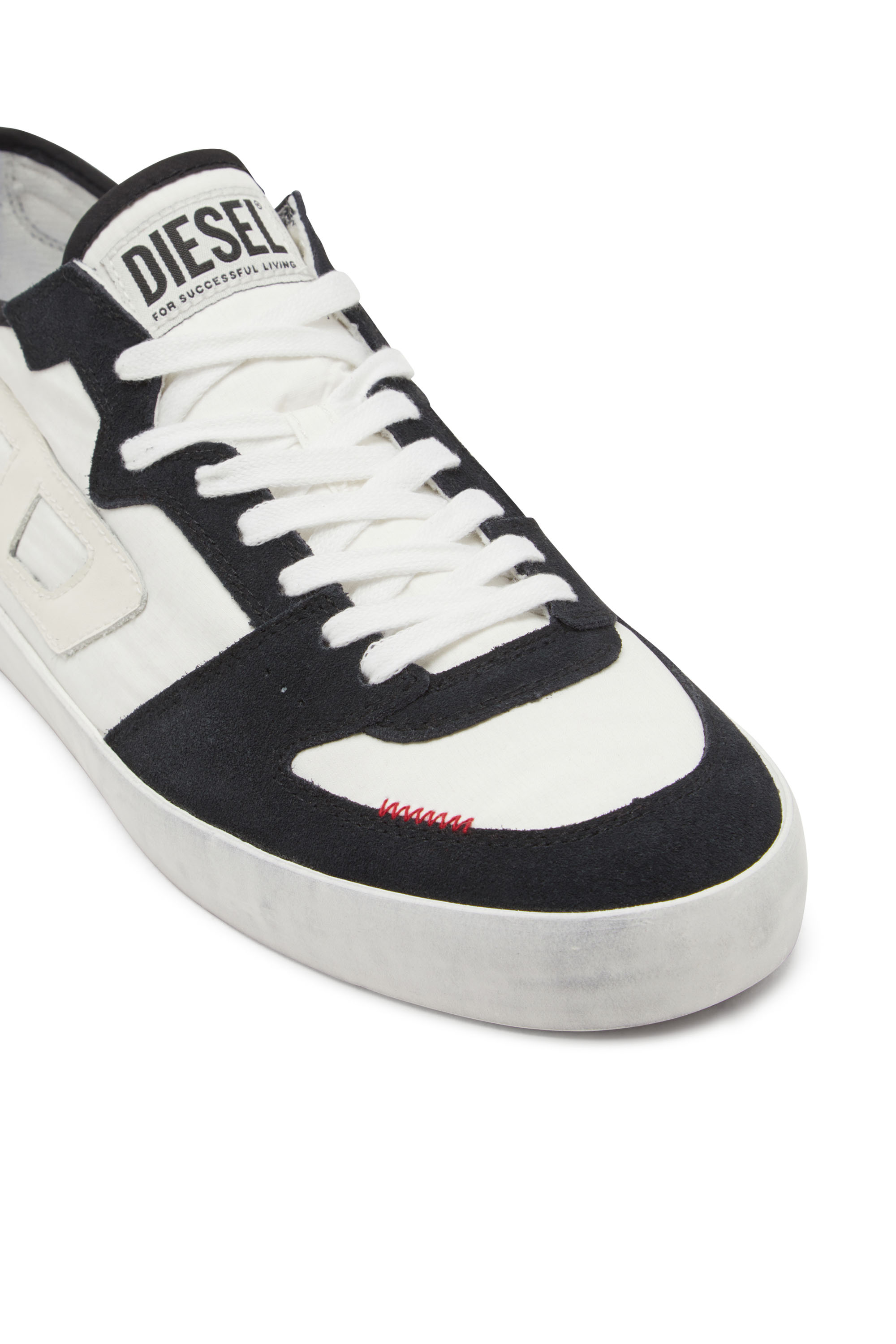 Diesel - S-LEROJI D-1 LOW, Sneakers en ripstop matelassé et cuir suédé Homme in Polychrome - 4