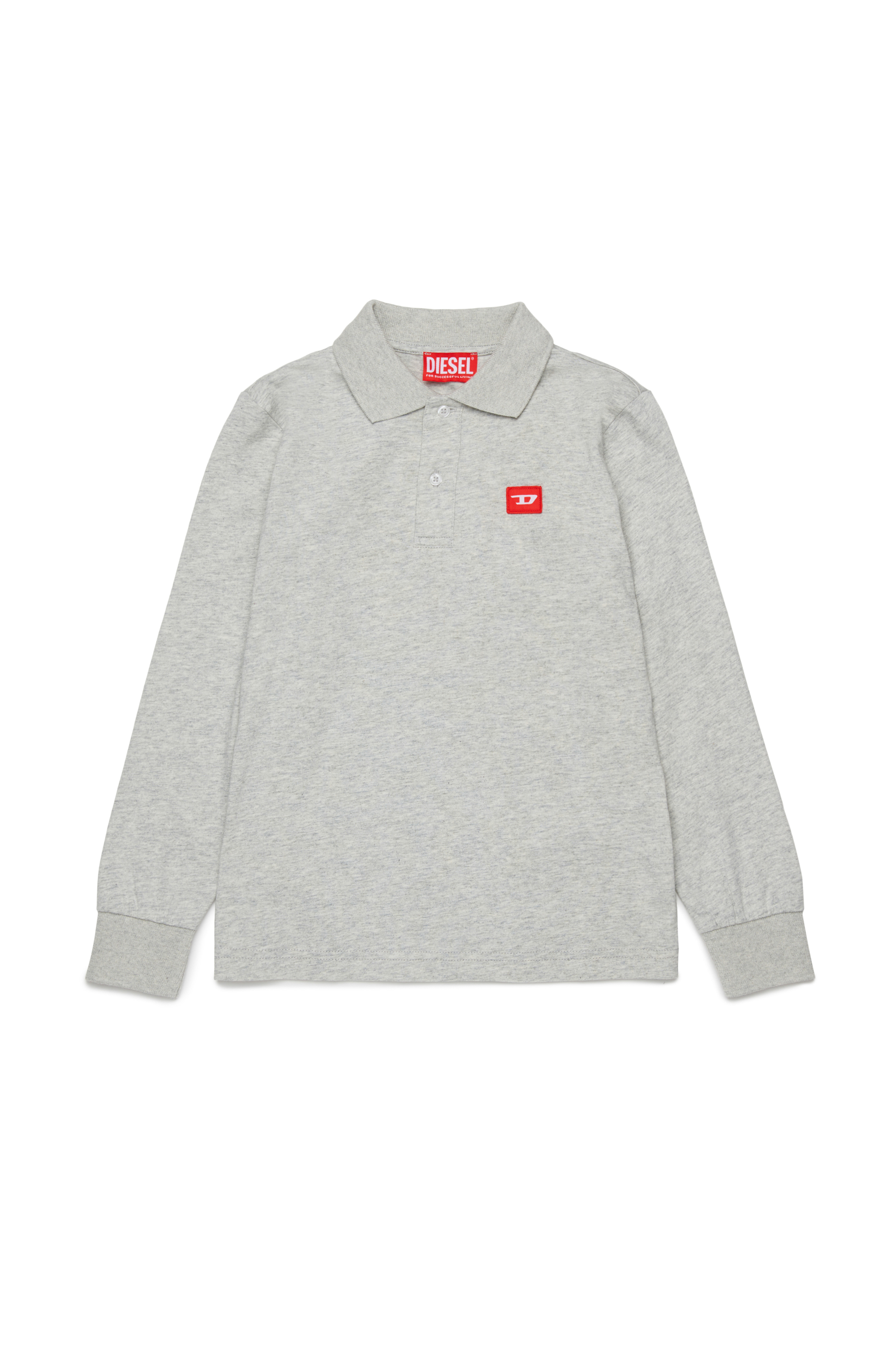 Diesel - TAKAO, Polo in cotone con logo Uomo in Grigio - 1