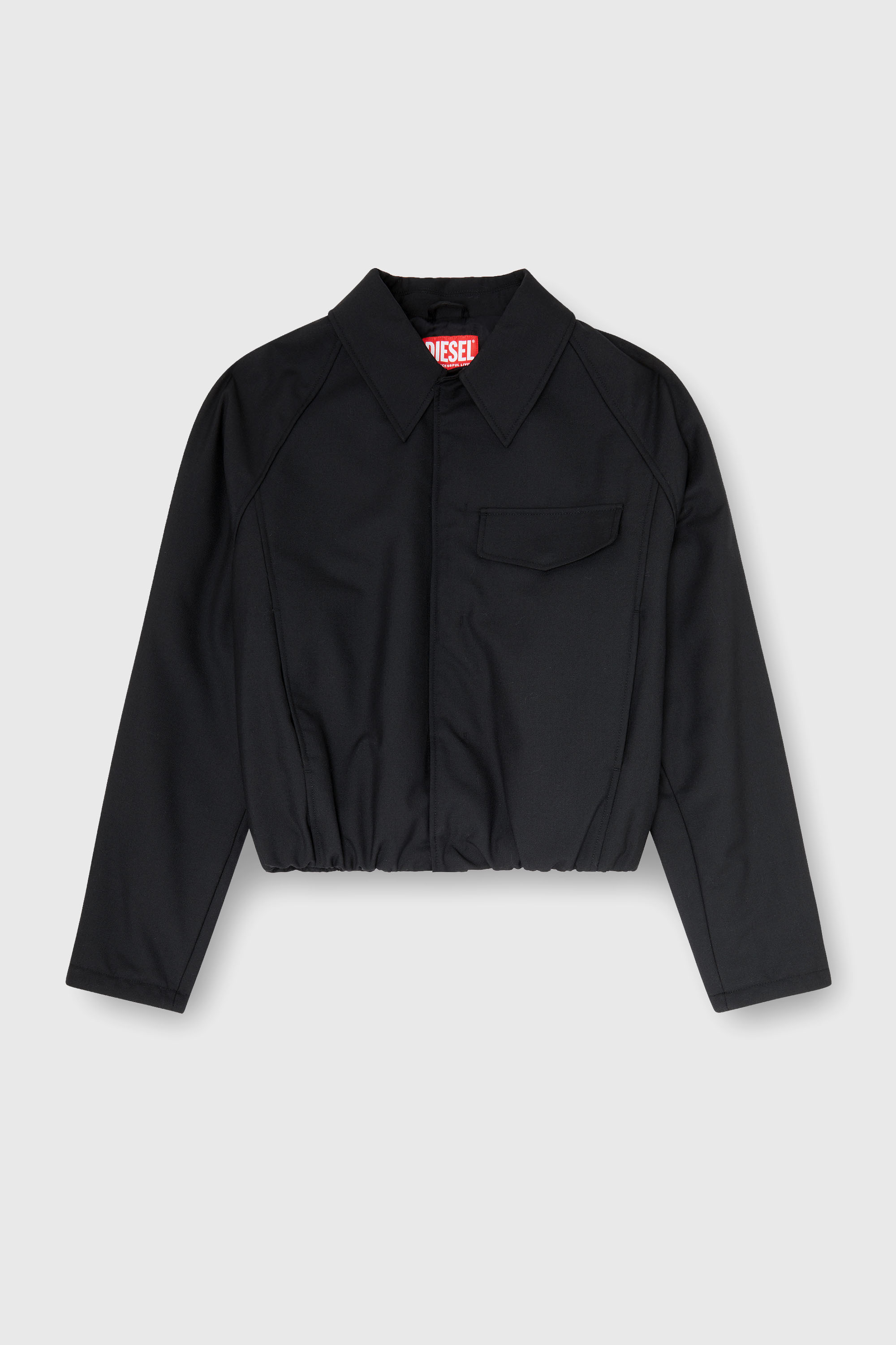 Diesel - J-ATTOR-COOL, Man's Gathered bomber jacket in wool blend in null - 2