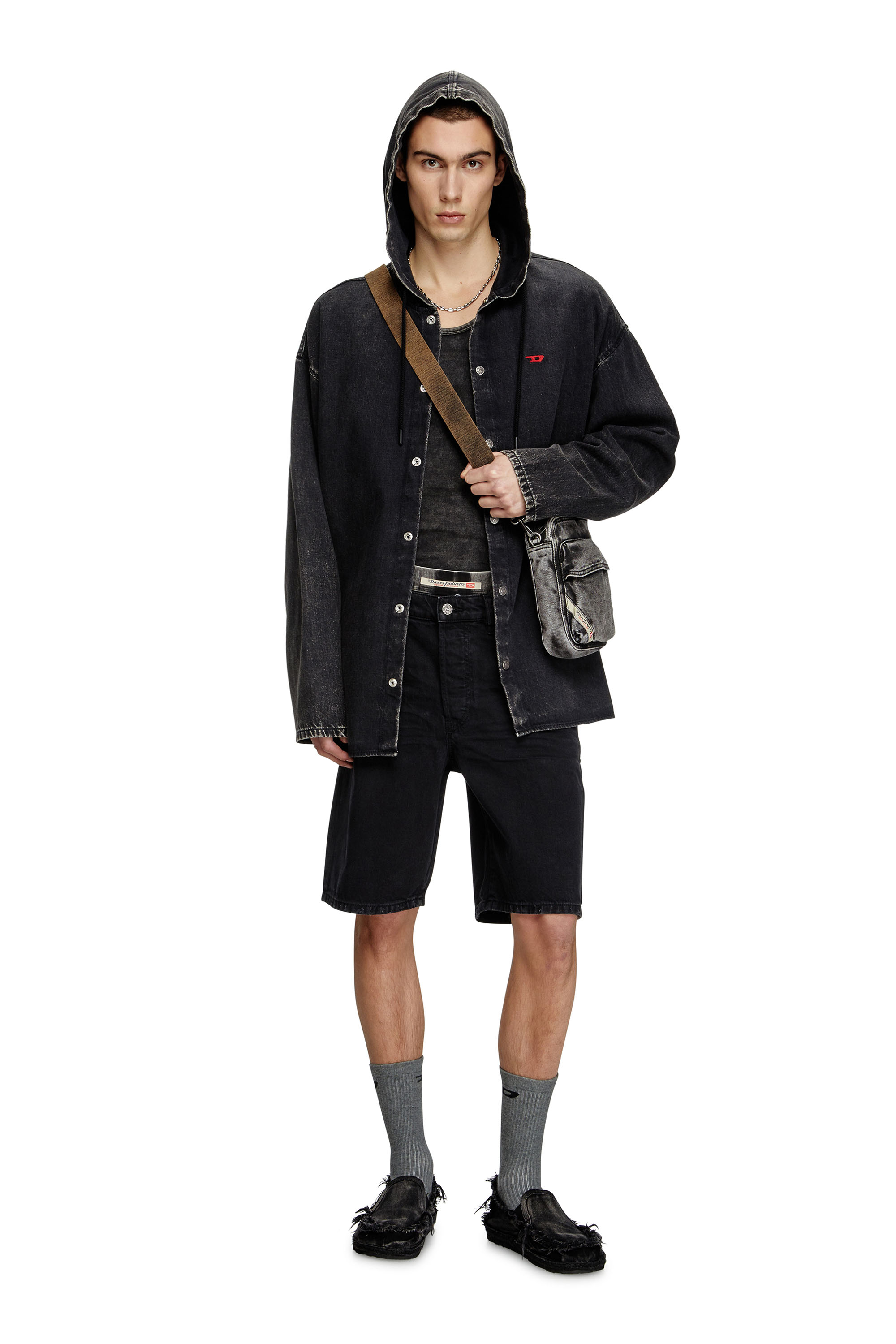 Diesel - REGULAR-SHORT, Short in denim Uomo in Nero - 1