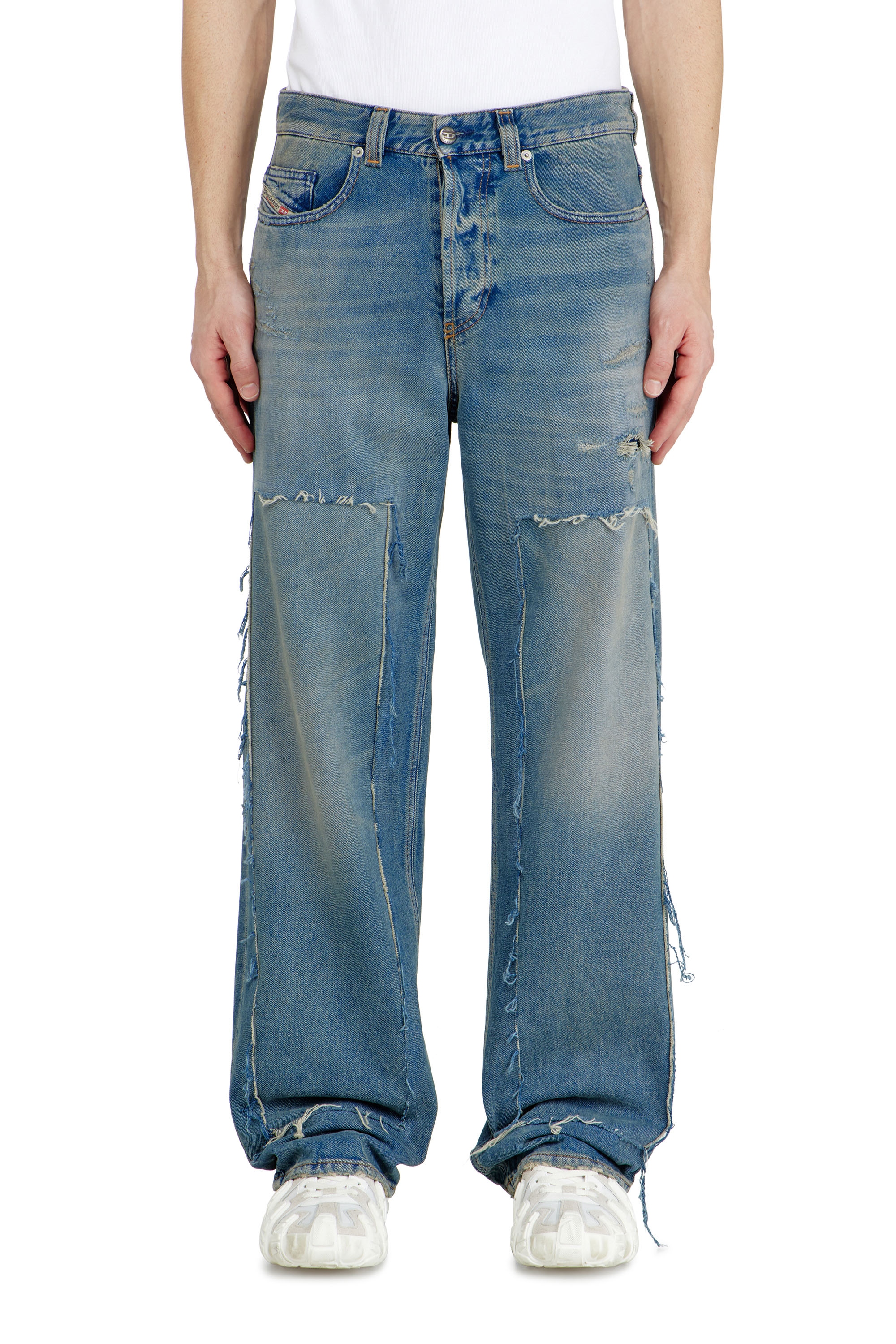 Diesel - Relaxed Jeans 2001 D-Macro 09N27 Homme, Bleu moyen - Image 1