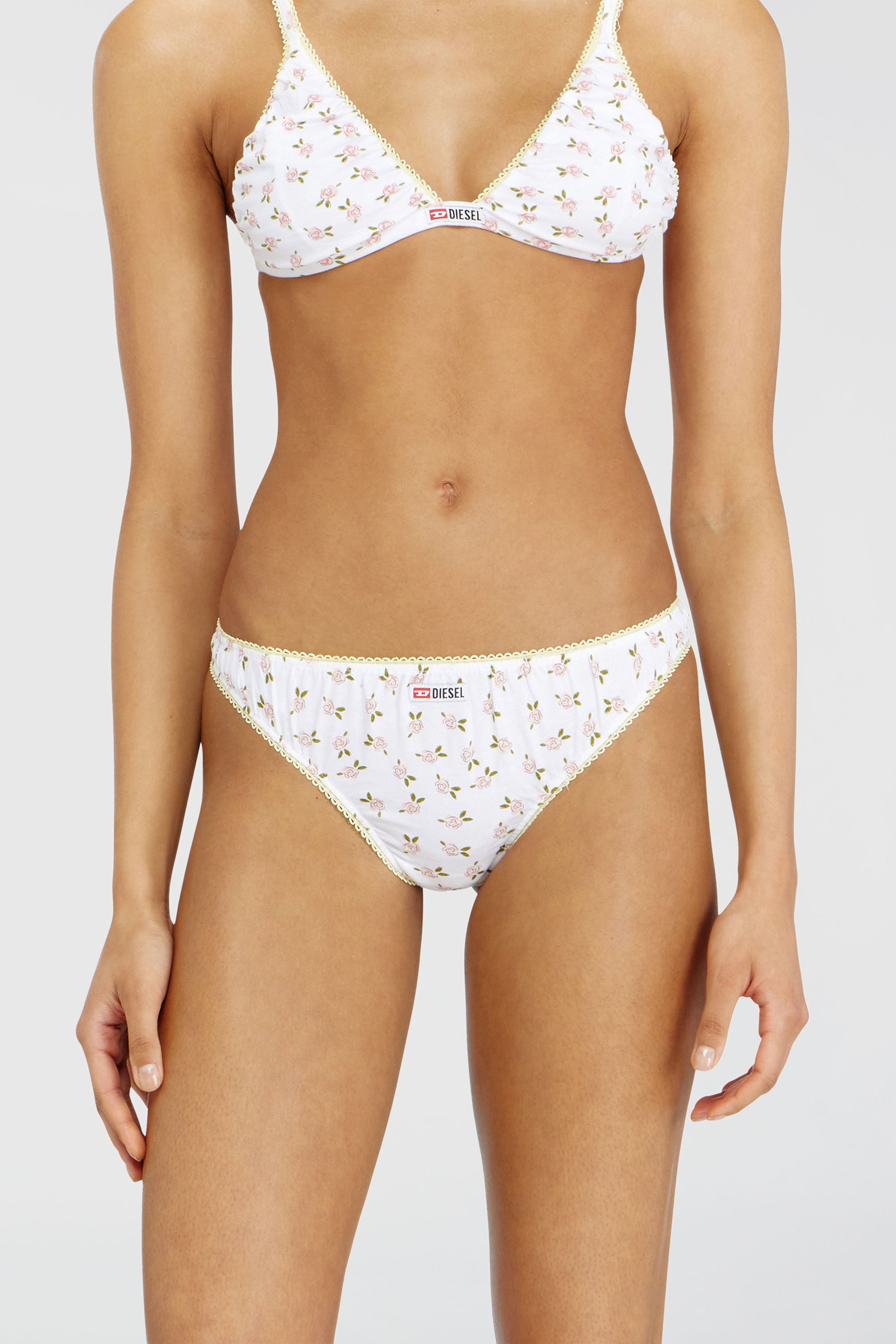 Diesel - ALEXIS-D-CORE, Perizoma in cotone con stampa floreale all-over Donna in Bianco - 1