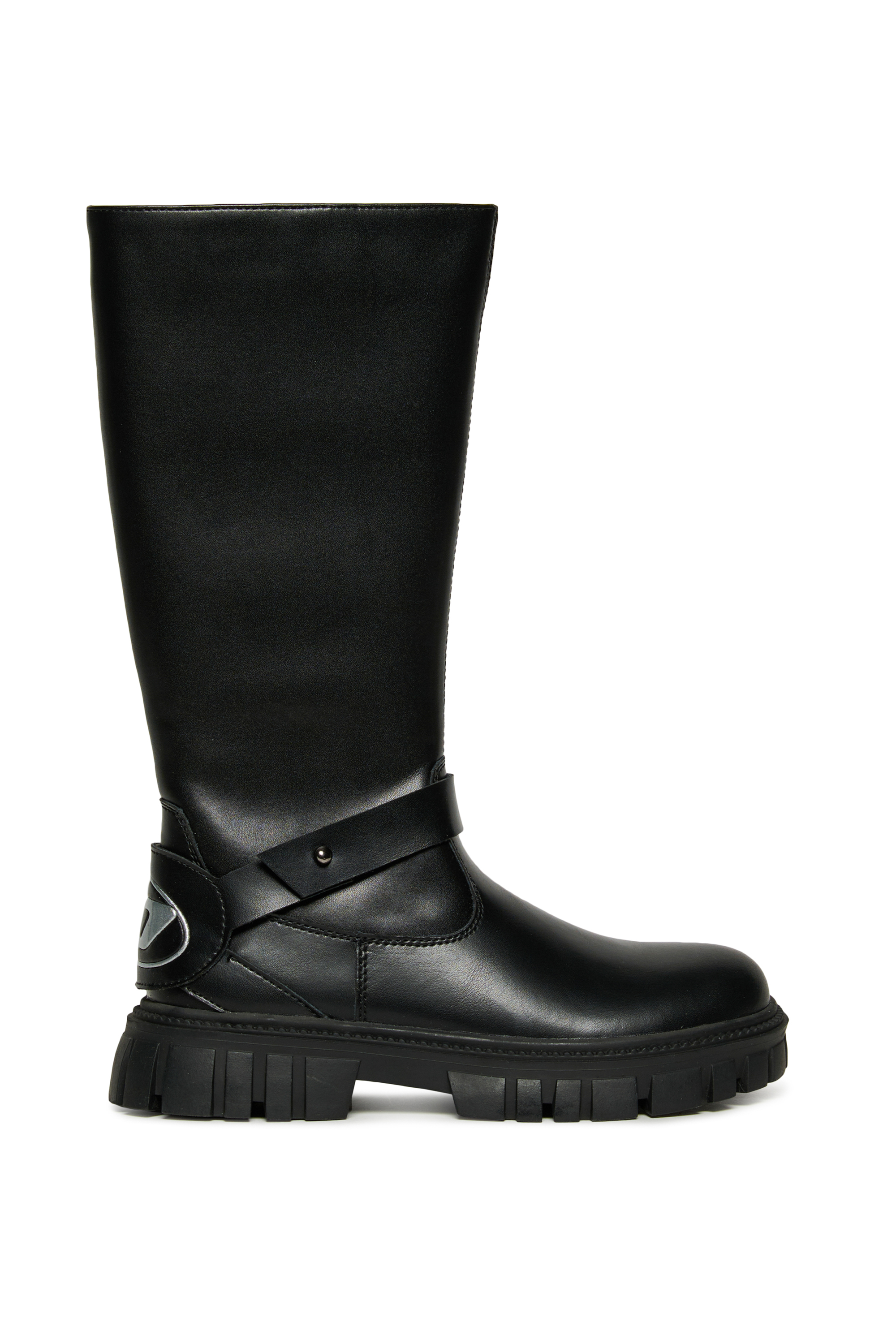 Diesel - D-HAMMER KNT PATCH, Unisex D-Hammer Hohe Lederstiefel in Schwarz - 1