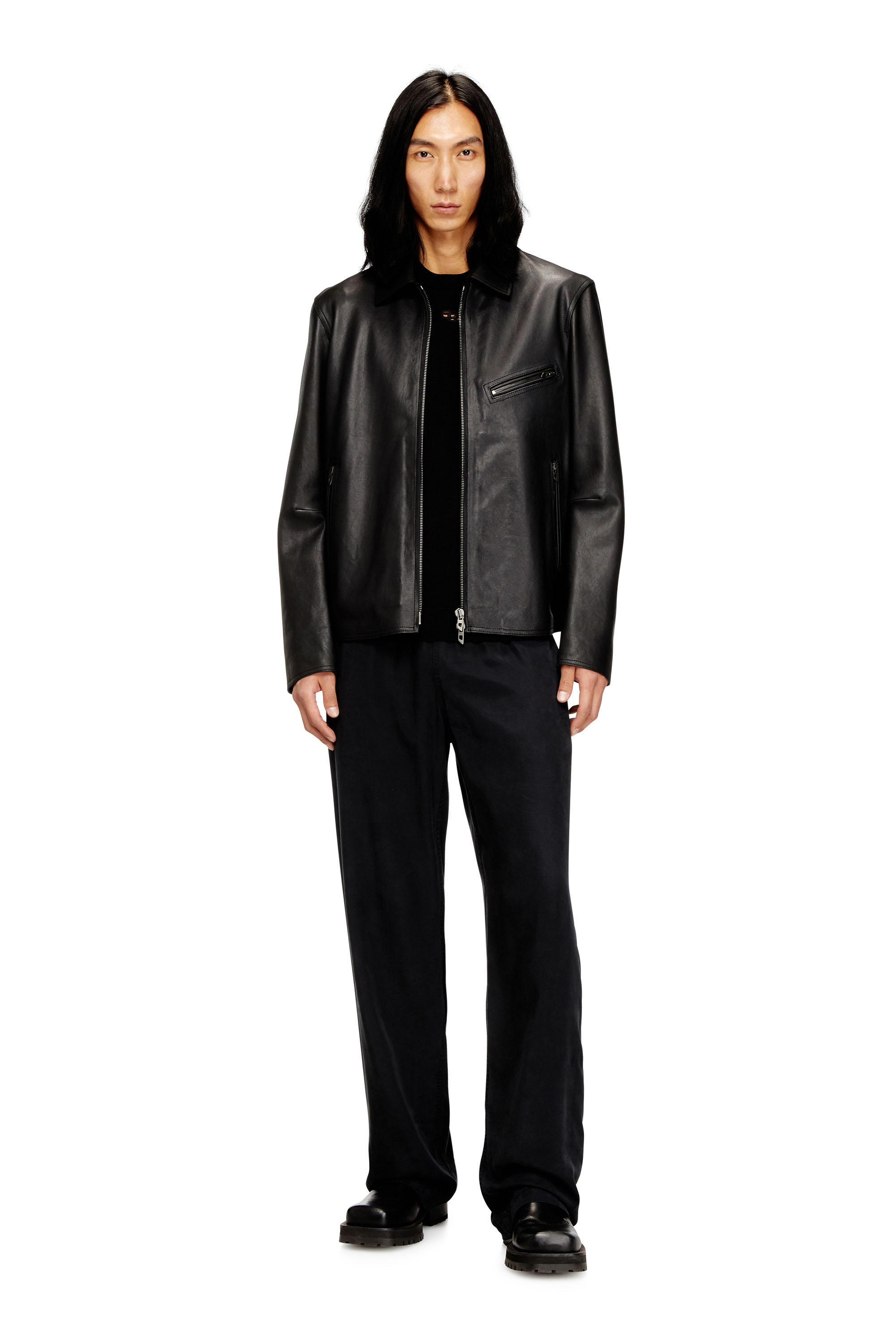 Diesel - K-VALIAM, Man's Wool jumper with cut-out logo in Black - 1