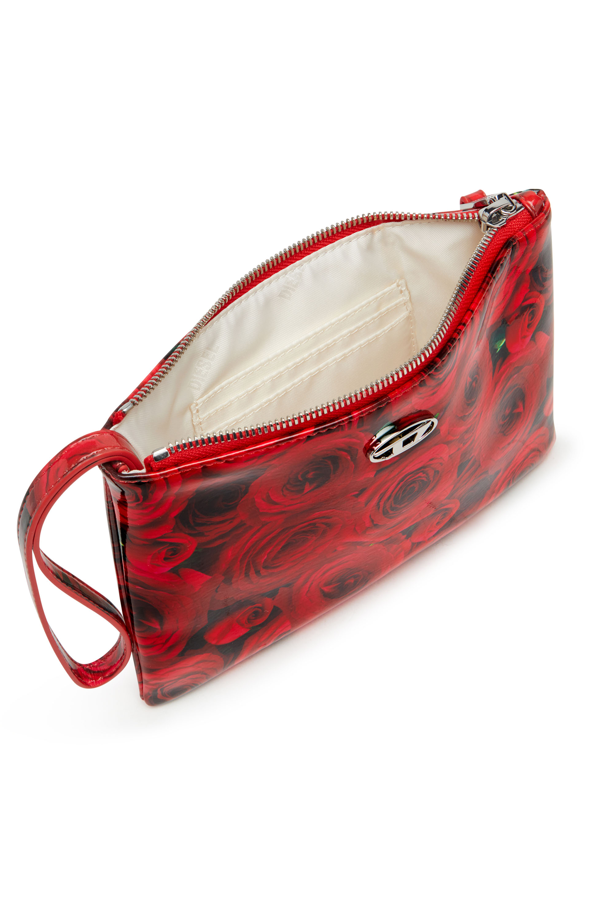 Diesel - PLAY POUCH II, Damen Pouch aus bedrucktem glänzendem PU in Rot - 3