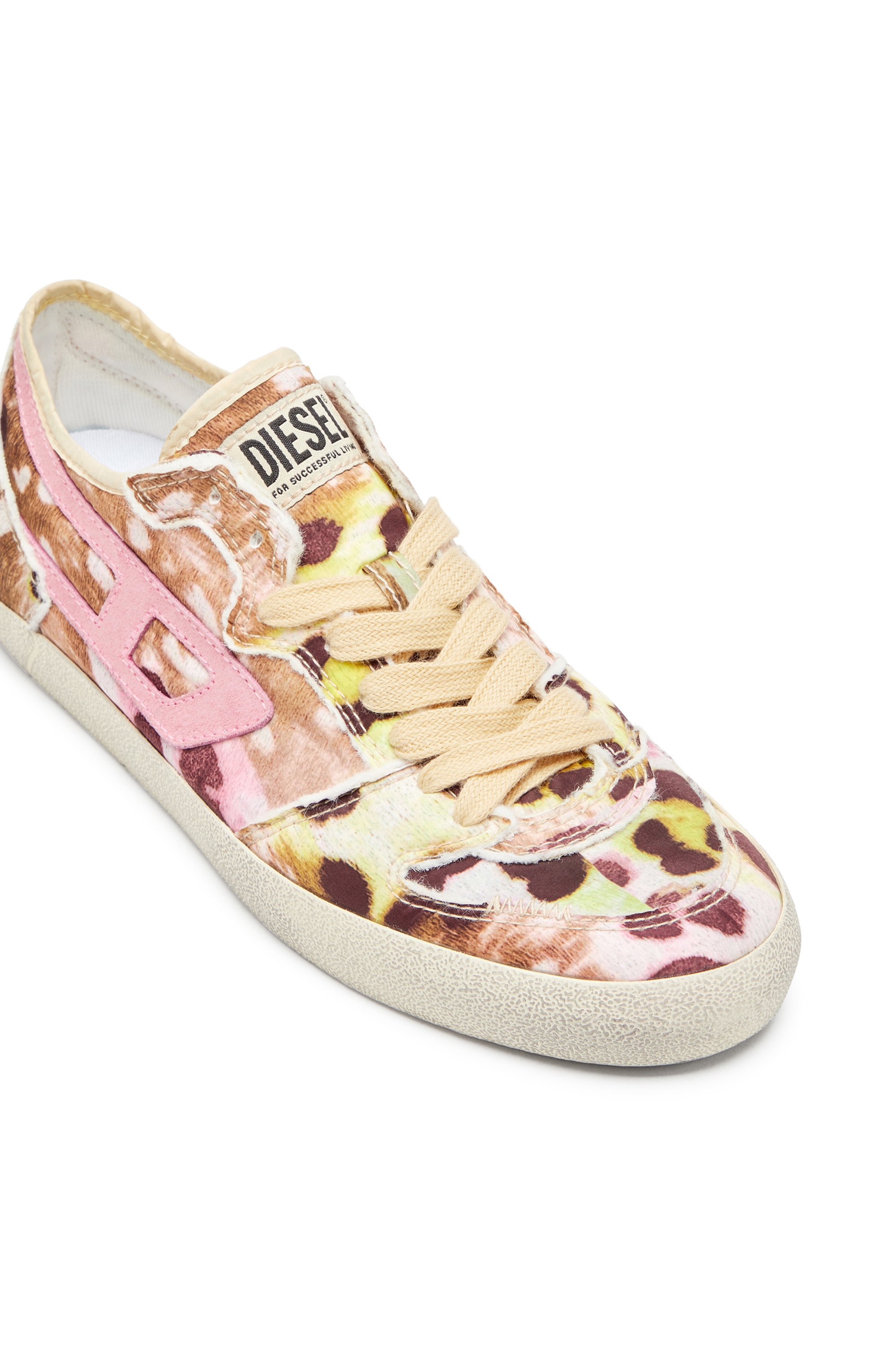 Diesel - S-LEROJI D-1 LOW W, S-Leroji D-Sneaker in nylon stampato distressed Donna in Multicolor - 6