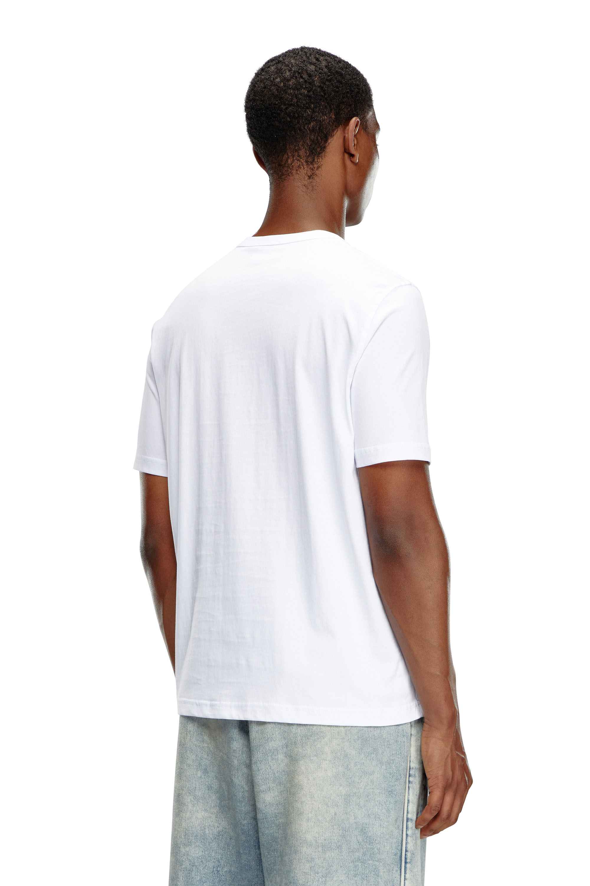 Diesel - T-ADJUST-MICRODIV, T-shirt avec logo micro-brodé Mixte in Blanc - 3