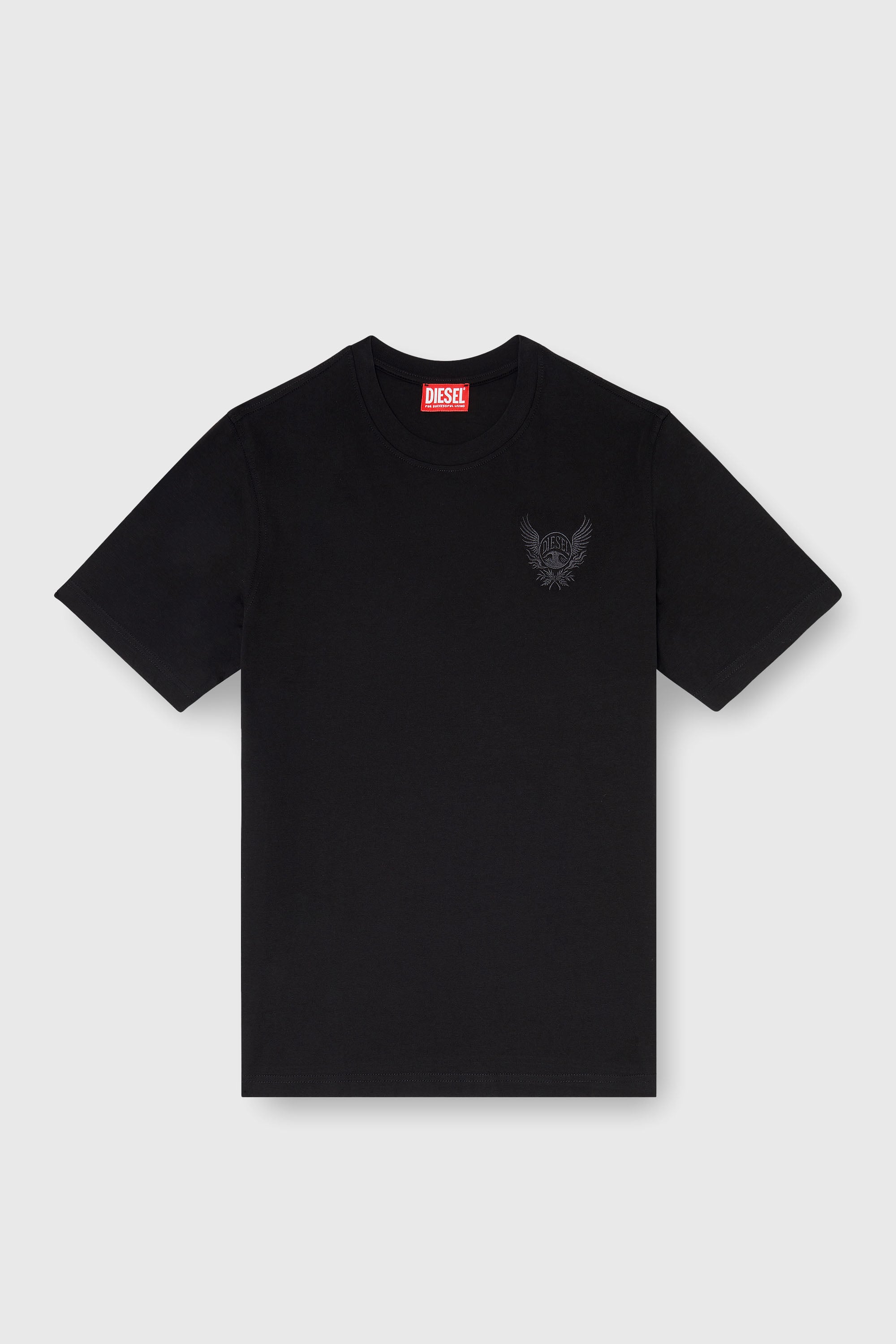 Diesel - T-ADJUST-AA8, T-shirt in cotone con motivo logo sul petto Uomo in Nero - 2